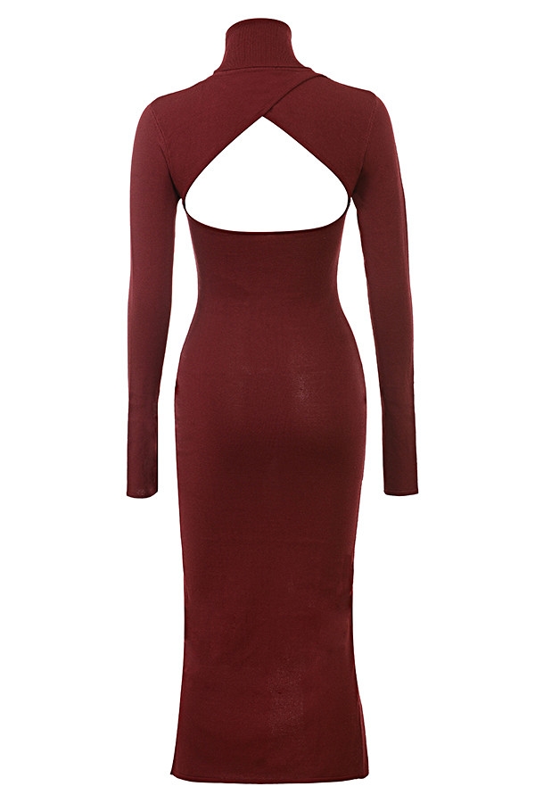 Mistress Rocks Dark Cherry Cutout Midi Dress - SALE — image 13