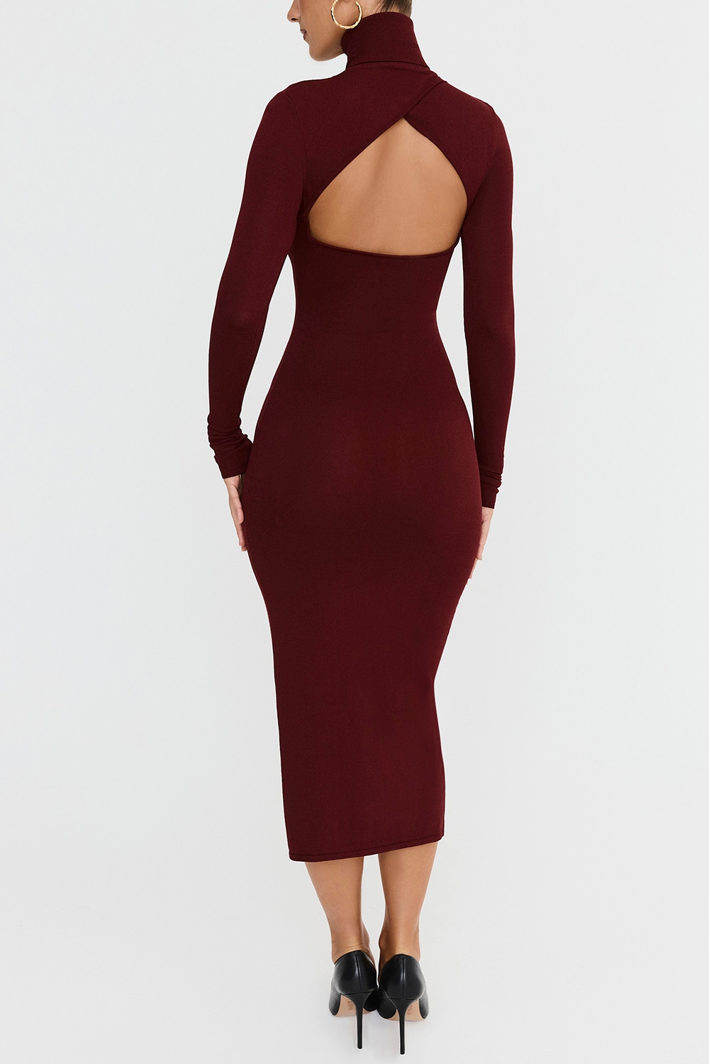 Mistress Rocks Dark Cherry Cutout Midi Dress - SALE — image 8