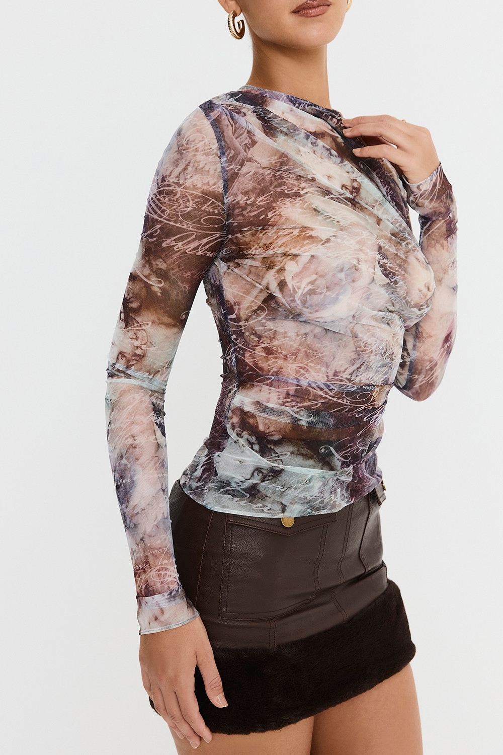 Mistress Rocks Draped Printed Top - SALE — image 6