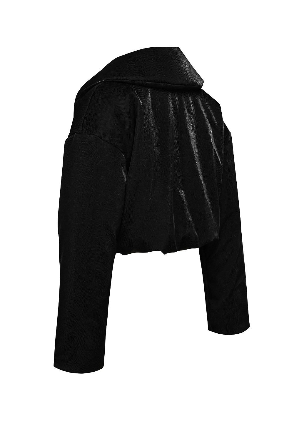Mistress Rocks Black Vegan Leather Cropped Puffer Jacket - SALE — image 7
