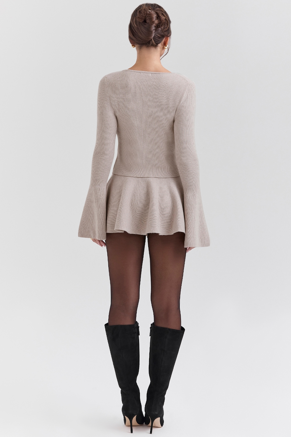 Aster  Biscuit Wool Cashmere Long Sleeve Cardigan — image 7