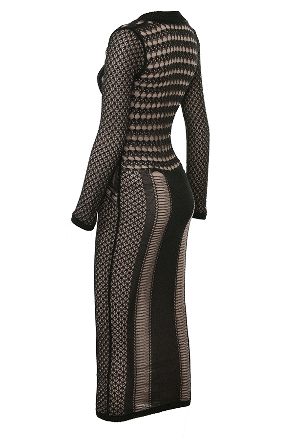 Loula  Black Plunge Midi Dress — image 13