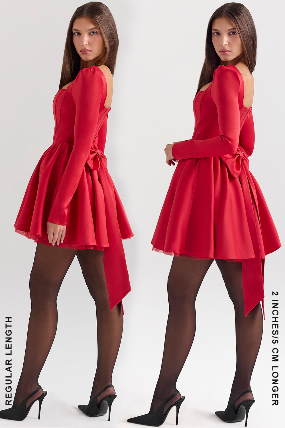 Nina Holly Red Removable Bow Tulle Mini Dress — image 12