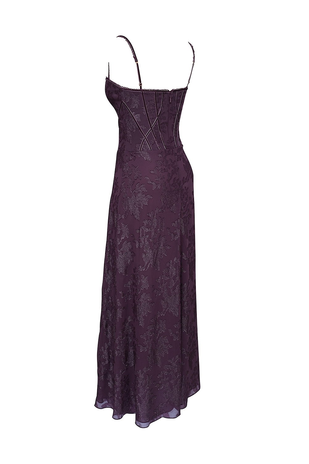 Esme  Grape Lurex Chiffon Maxi Dress — image 13