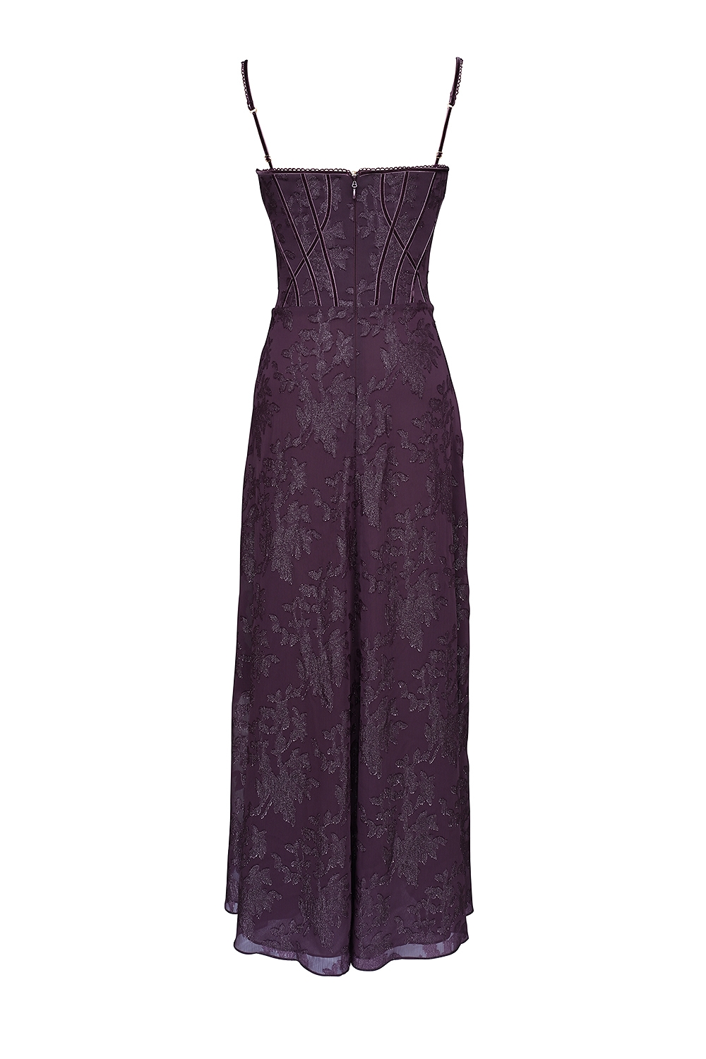 Esme  Grape Lurex Chiffon Maxi Dress — image 14