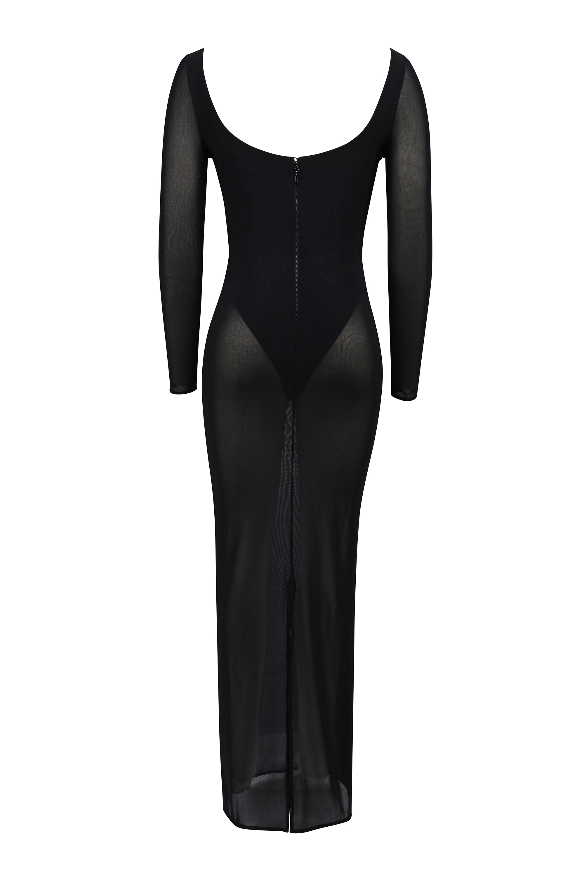 Everly  Black Mesh Maxi Dress with Bodysuit — image 9