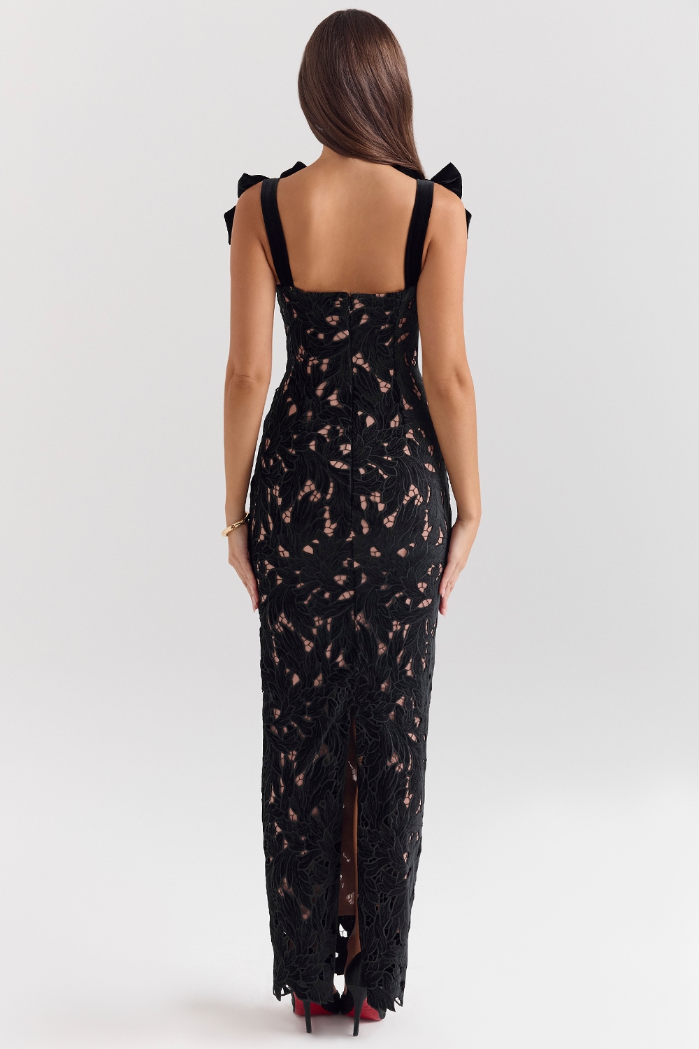 Tiff  Black Velvet Lace Maxi Dress — image 7