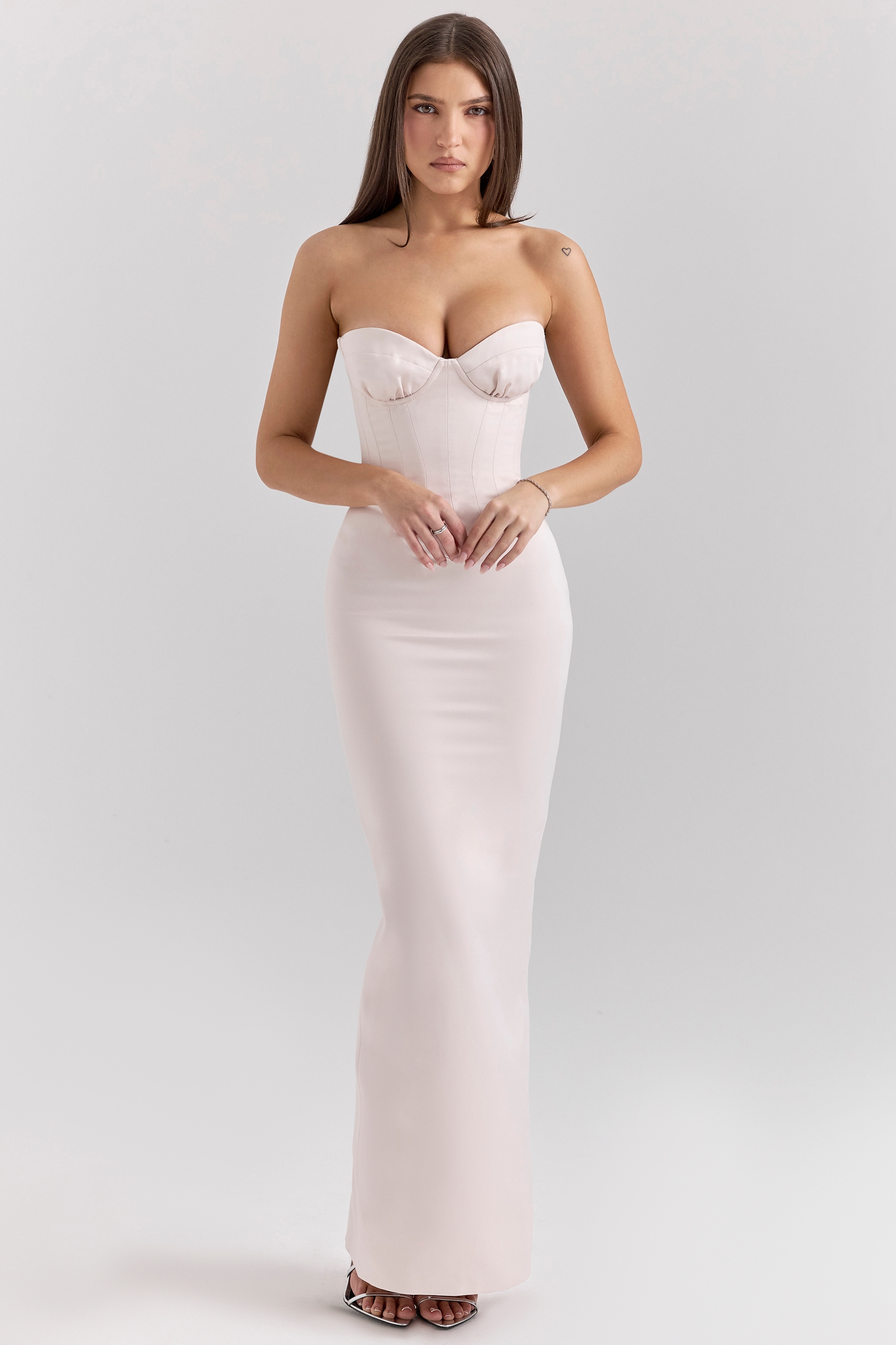 Valeria  Blush Satin Midi Dress — image 2