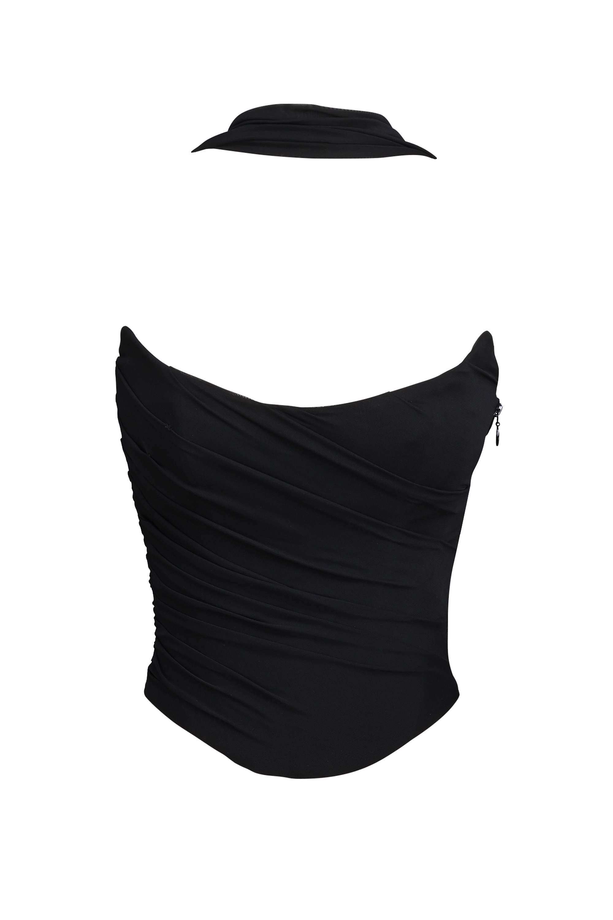 Hallie  Black Strapless Corset with Neck Scarf — image 10