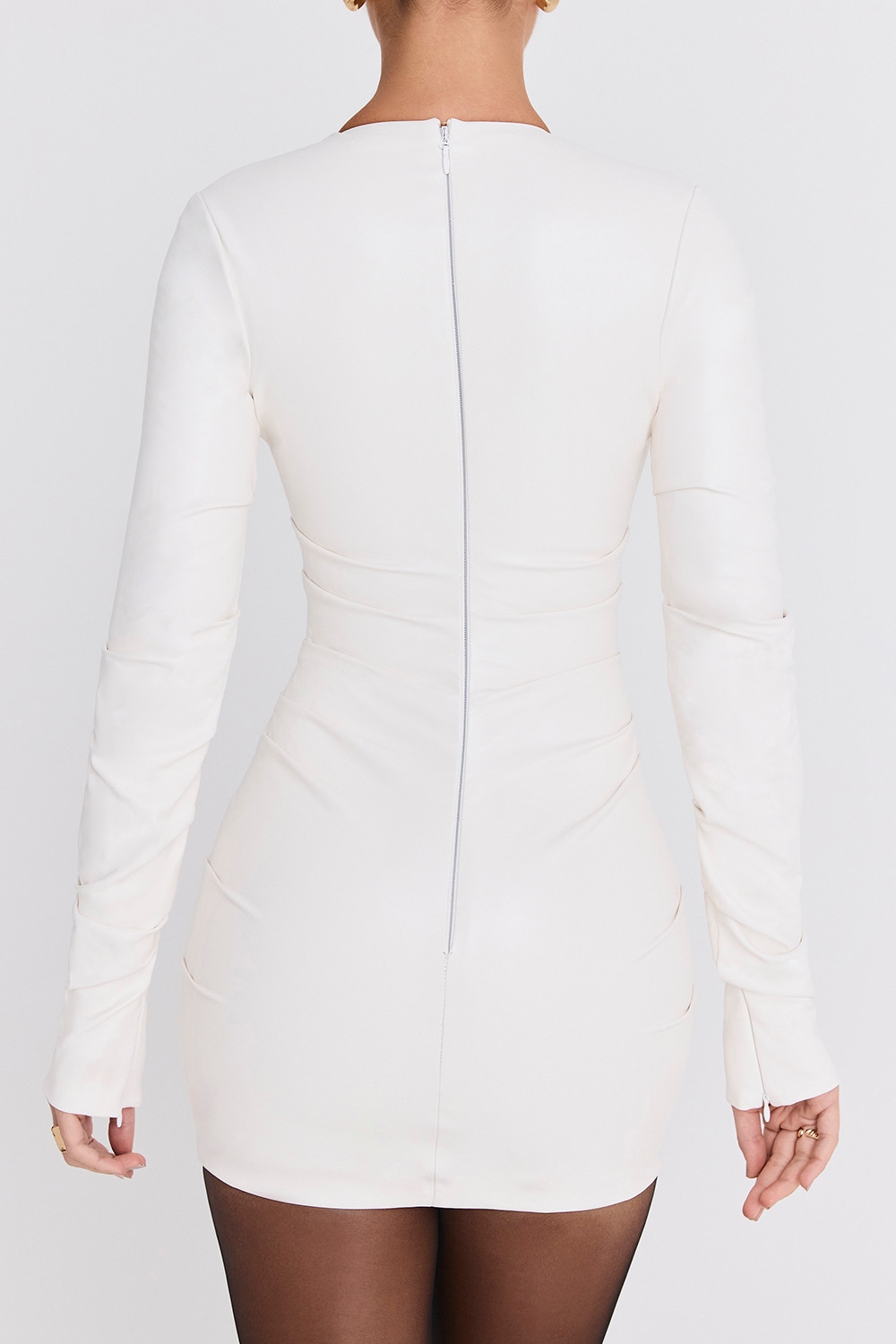Mistress Rocks Ivory Vegan Leather Mini Dress - SALE — image 5