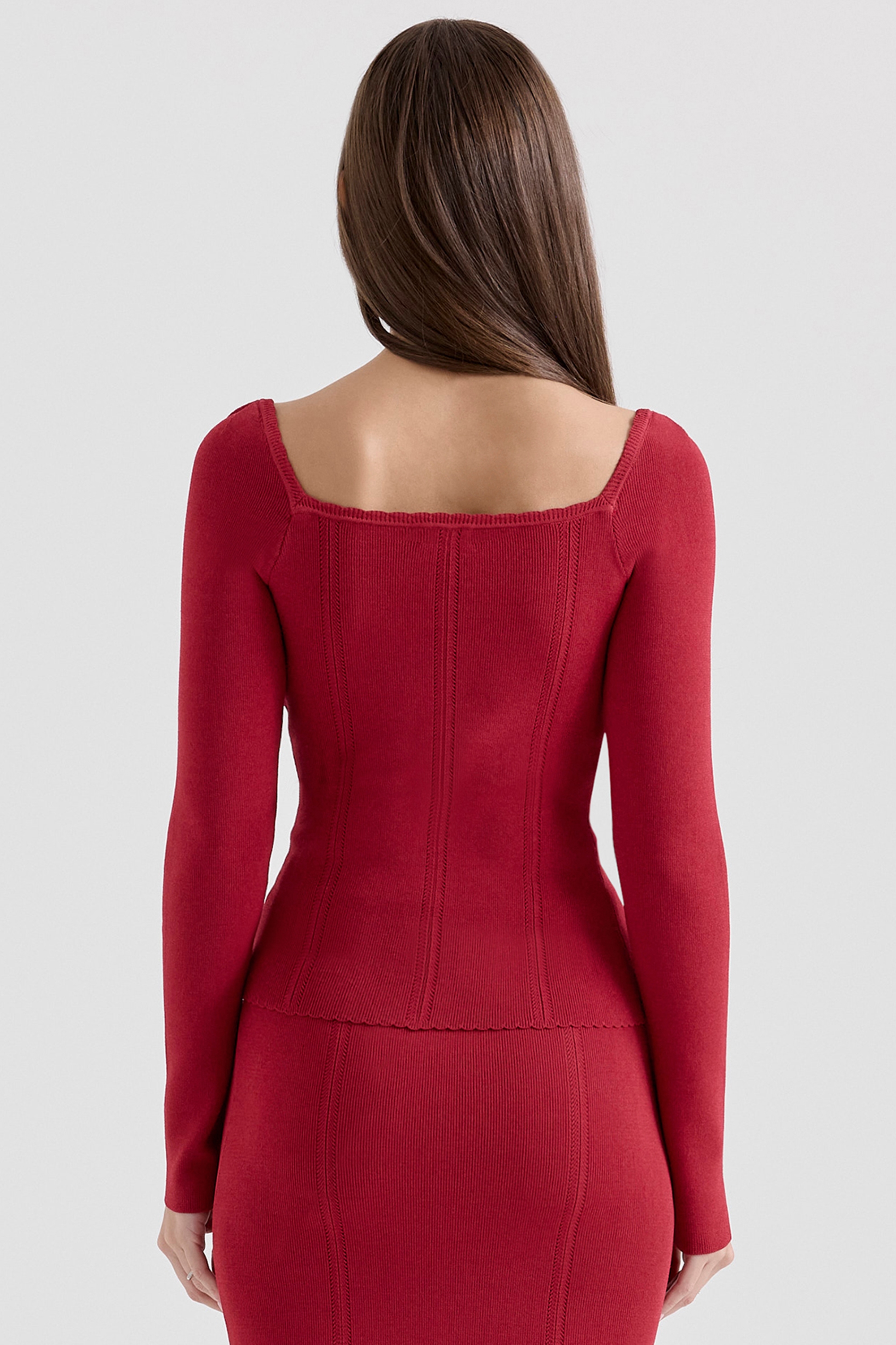 Agatha  Red Fitted Long Sleeve Top — image 6