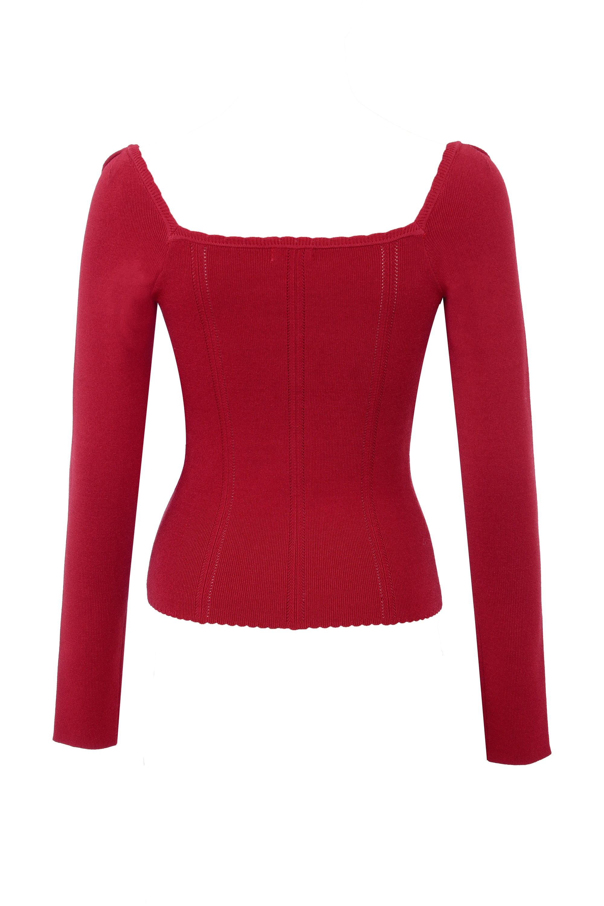 Agatha  Red Fitted Long Sleeve Top — image 10