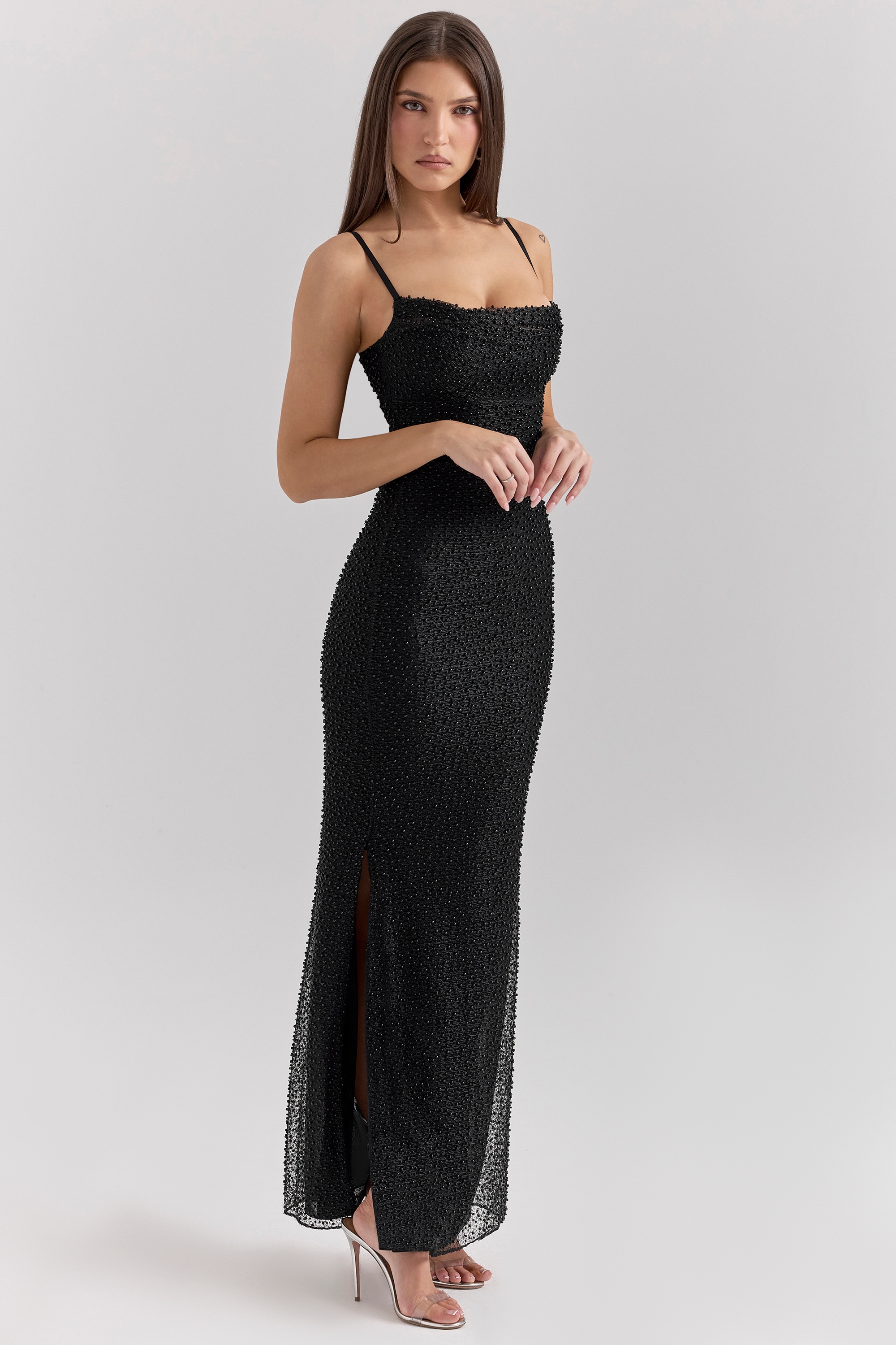 Calla  Black Pearl Embellished Maxi Dress — image 5