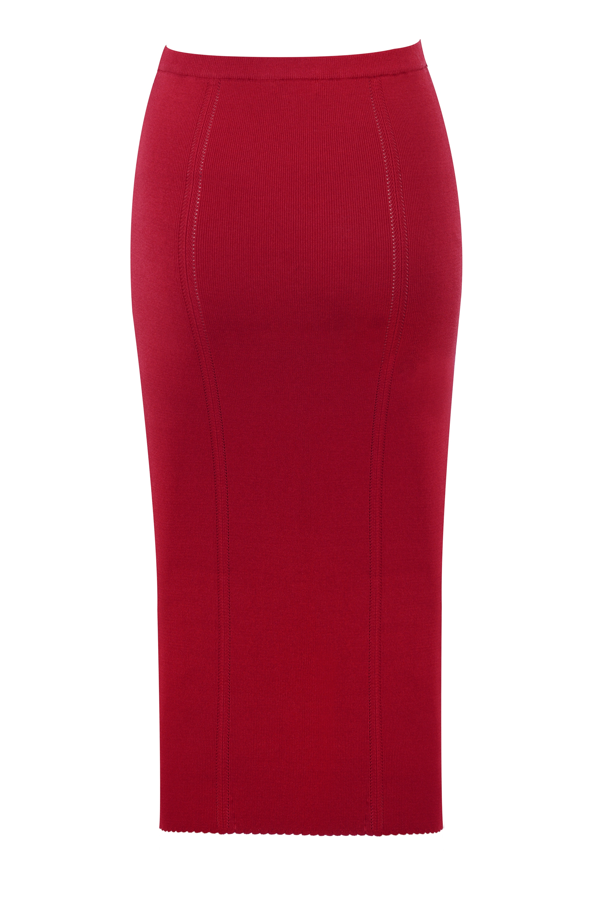 Eliane  Red Bodycon Midi Skirt — image 11