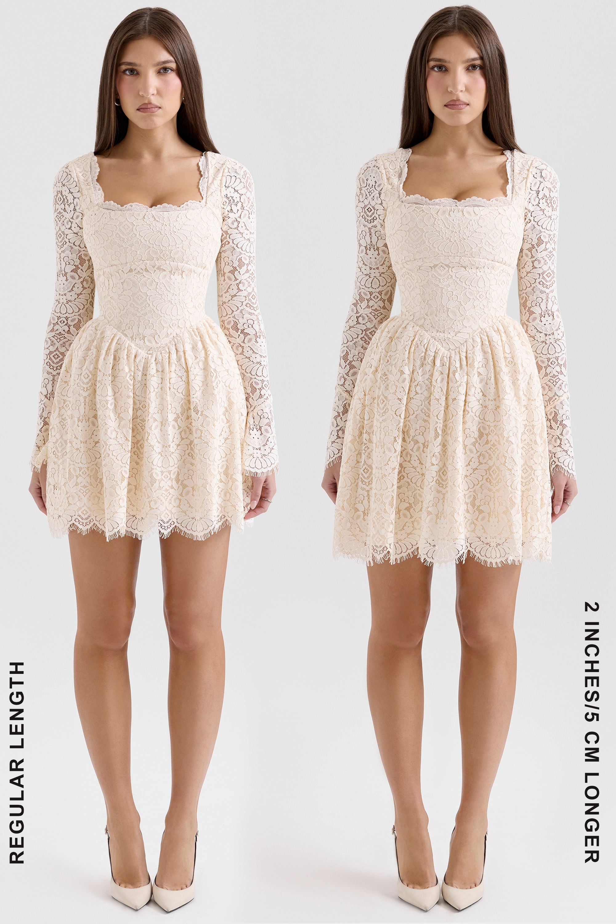 Fae  Cream Lace Long Sleeve Mini Dress — image 8
