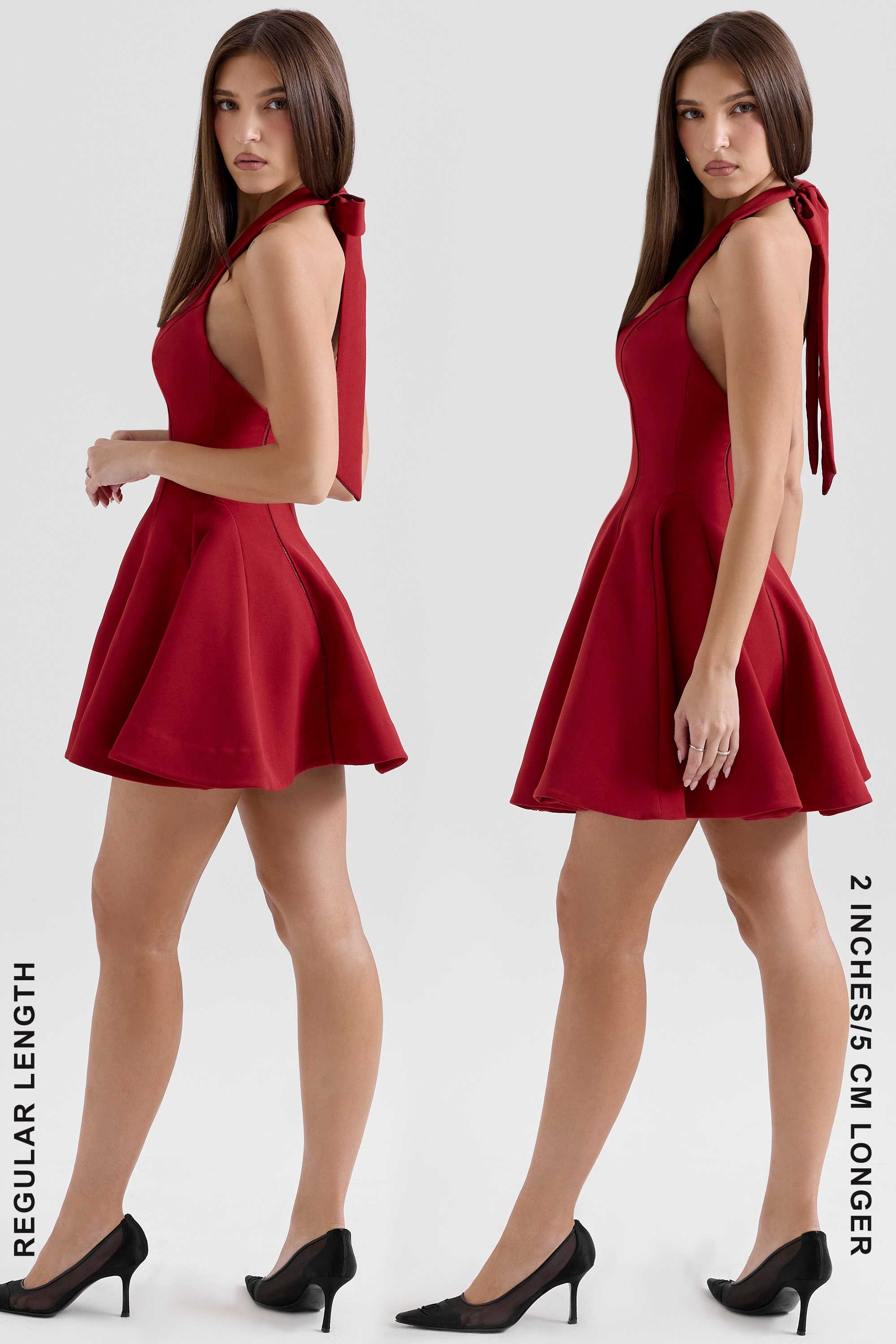 Loulette  Red Halter Neck Bow Mini Dress — image 10