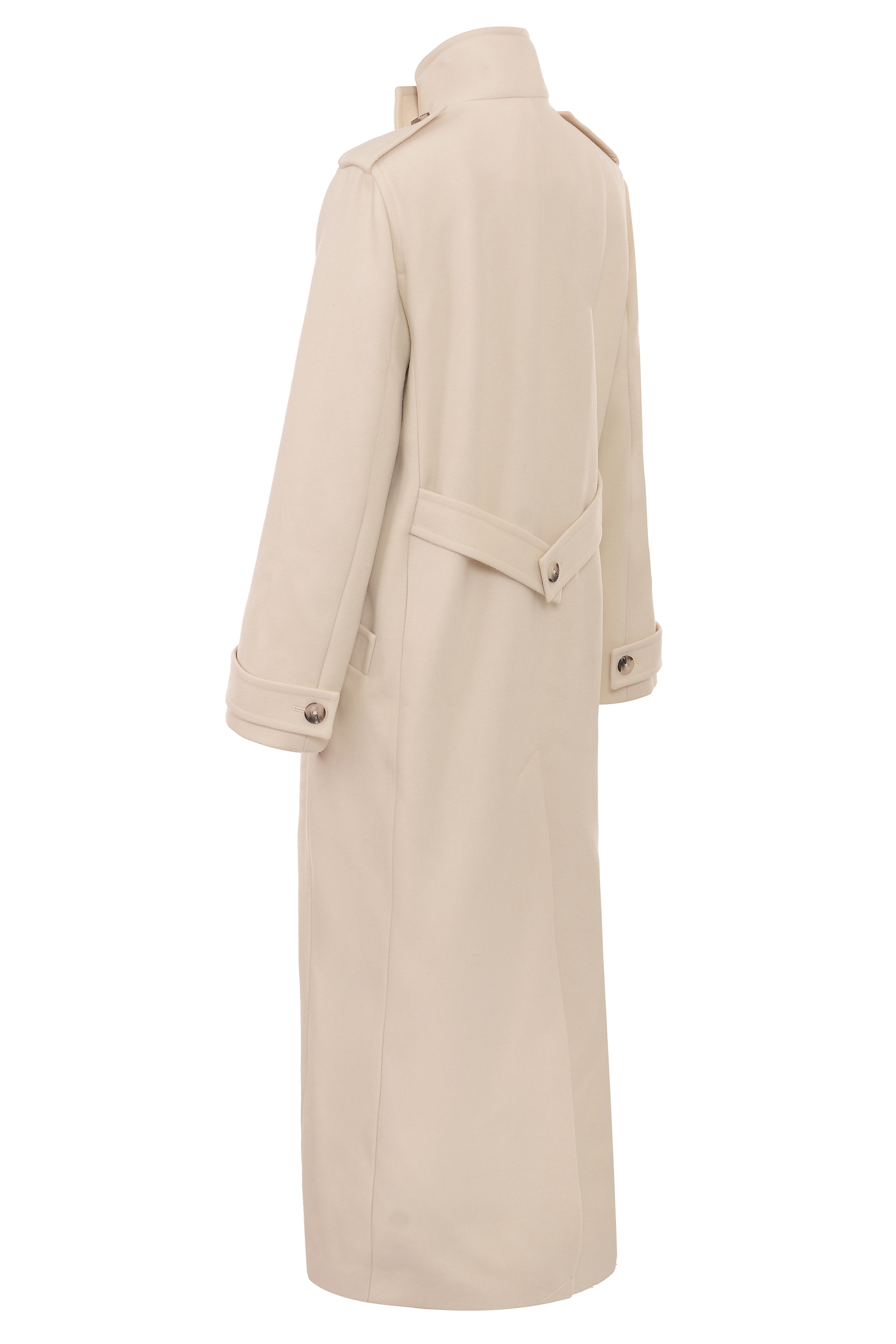 Sander  Cream Double Breasted Funnel Neck Coat — image 14