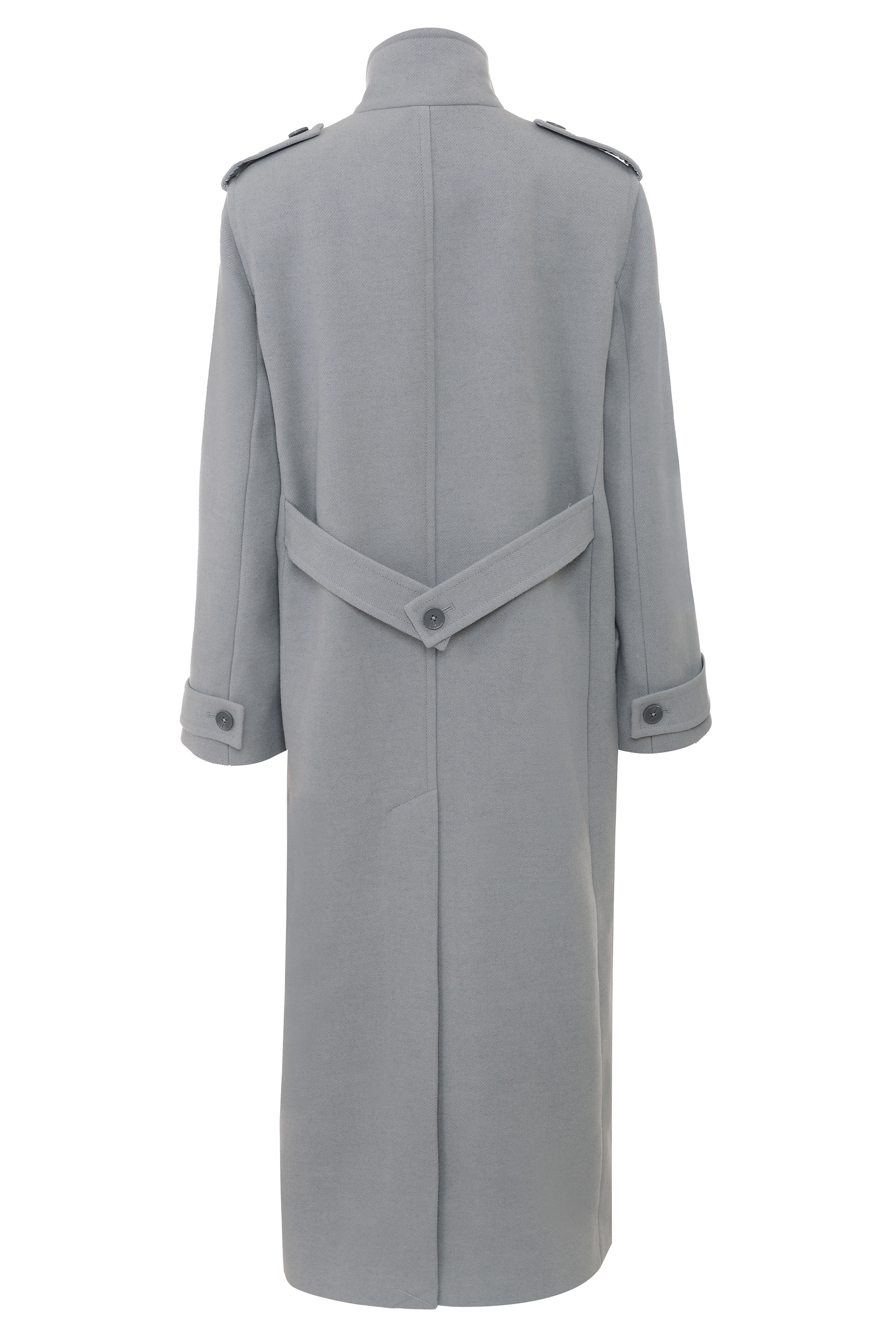 Sander  Grey Double Breasted Funnel Neck Coat — image 14