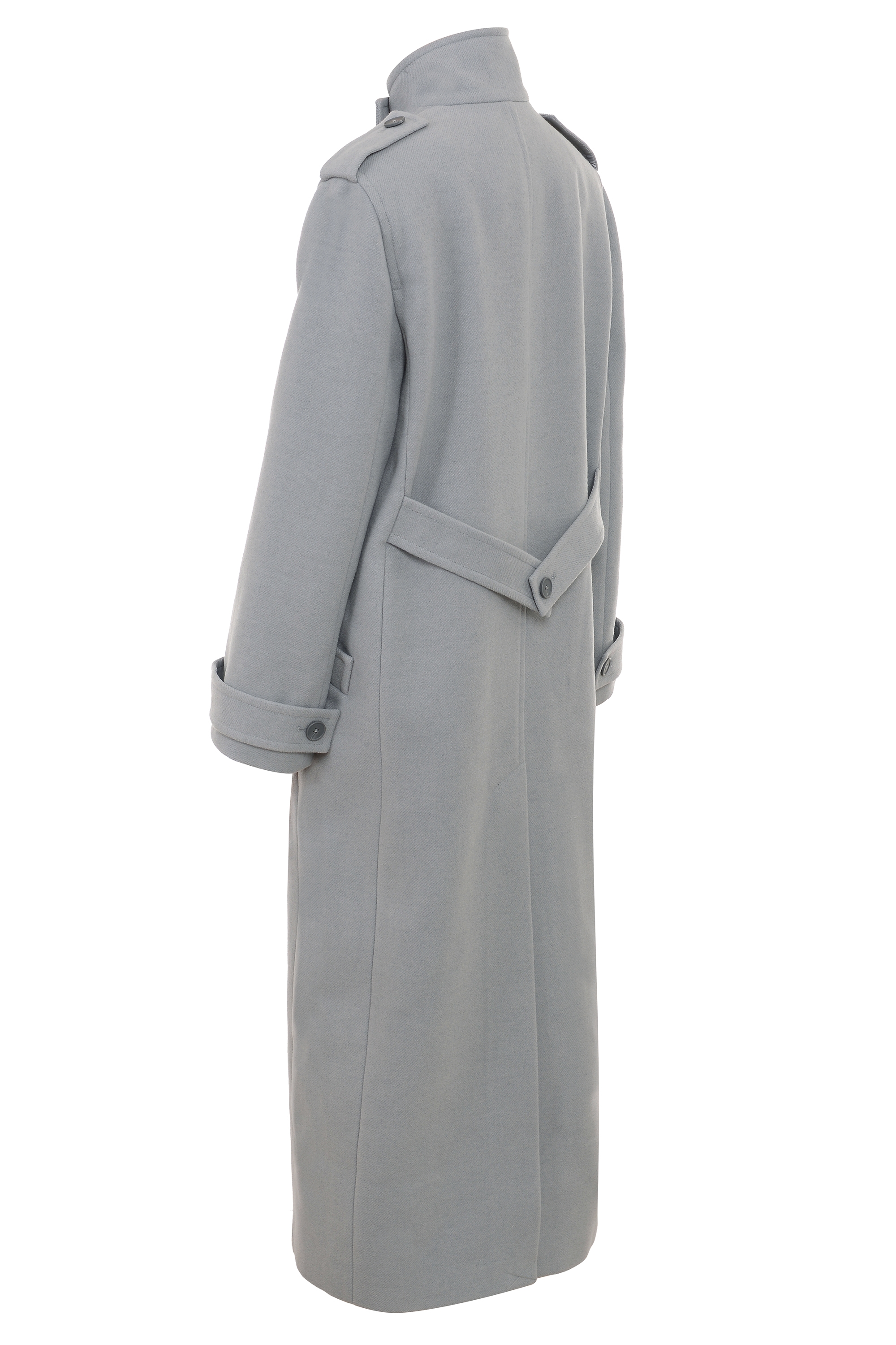 Sander  Grey Double Breasted Funnel Neck Coat — image 13