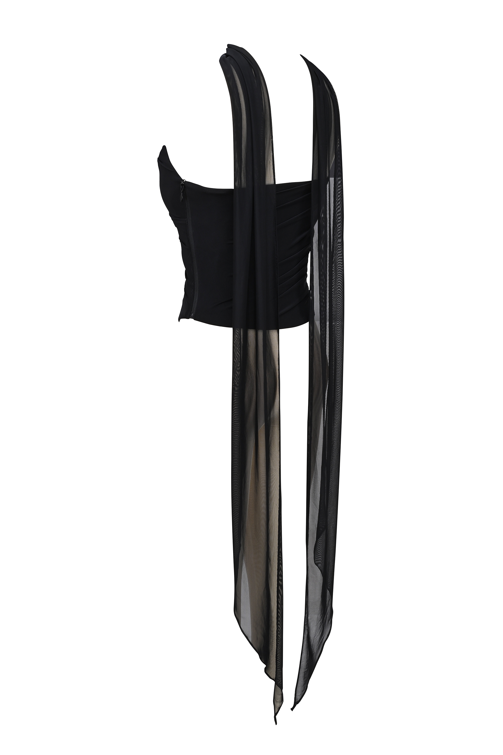 Hallie  Black Strapless Corset with Neck Scarf — image 11