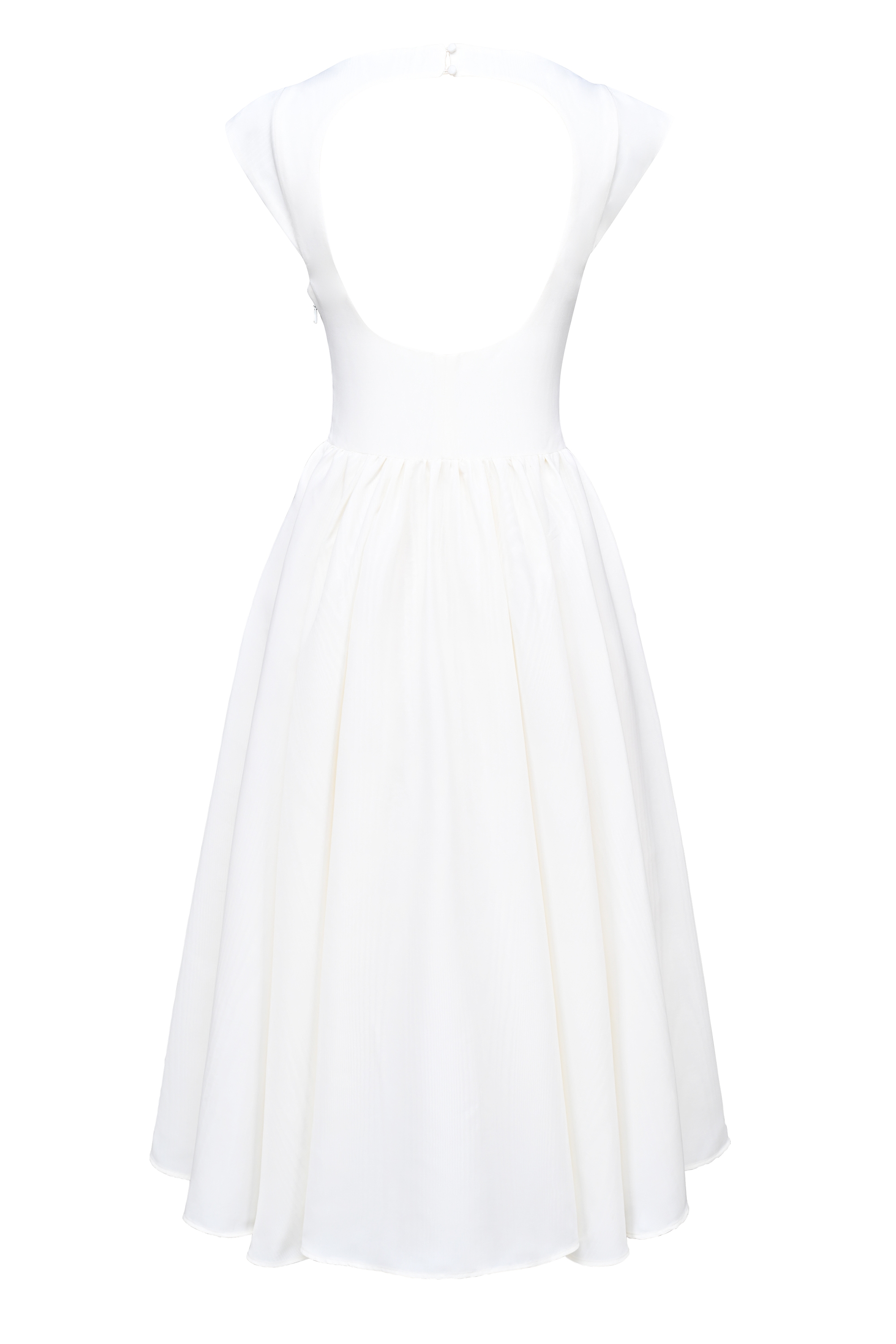 Debutante  Ivory Moire Satin Midi Dress — image 14