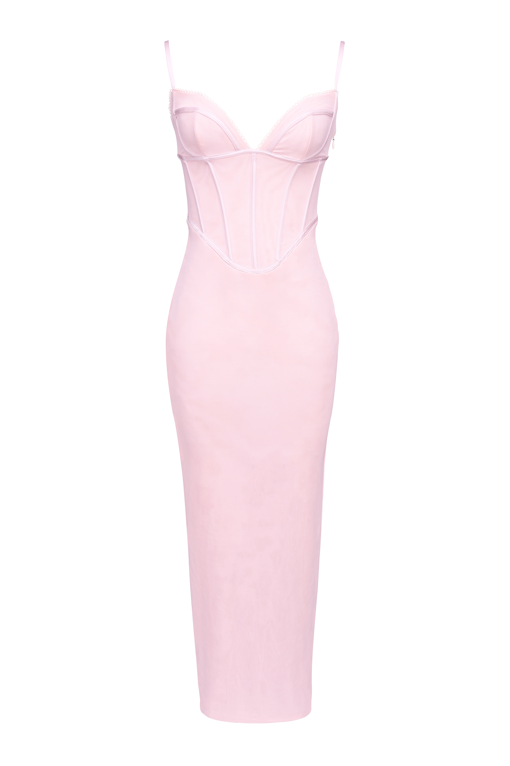 Romy  Pink Mesh Bodycon Maxi Dress — image 15