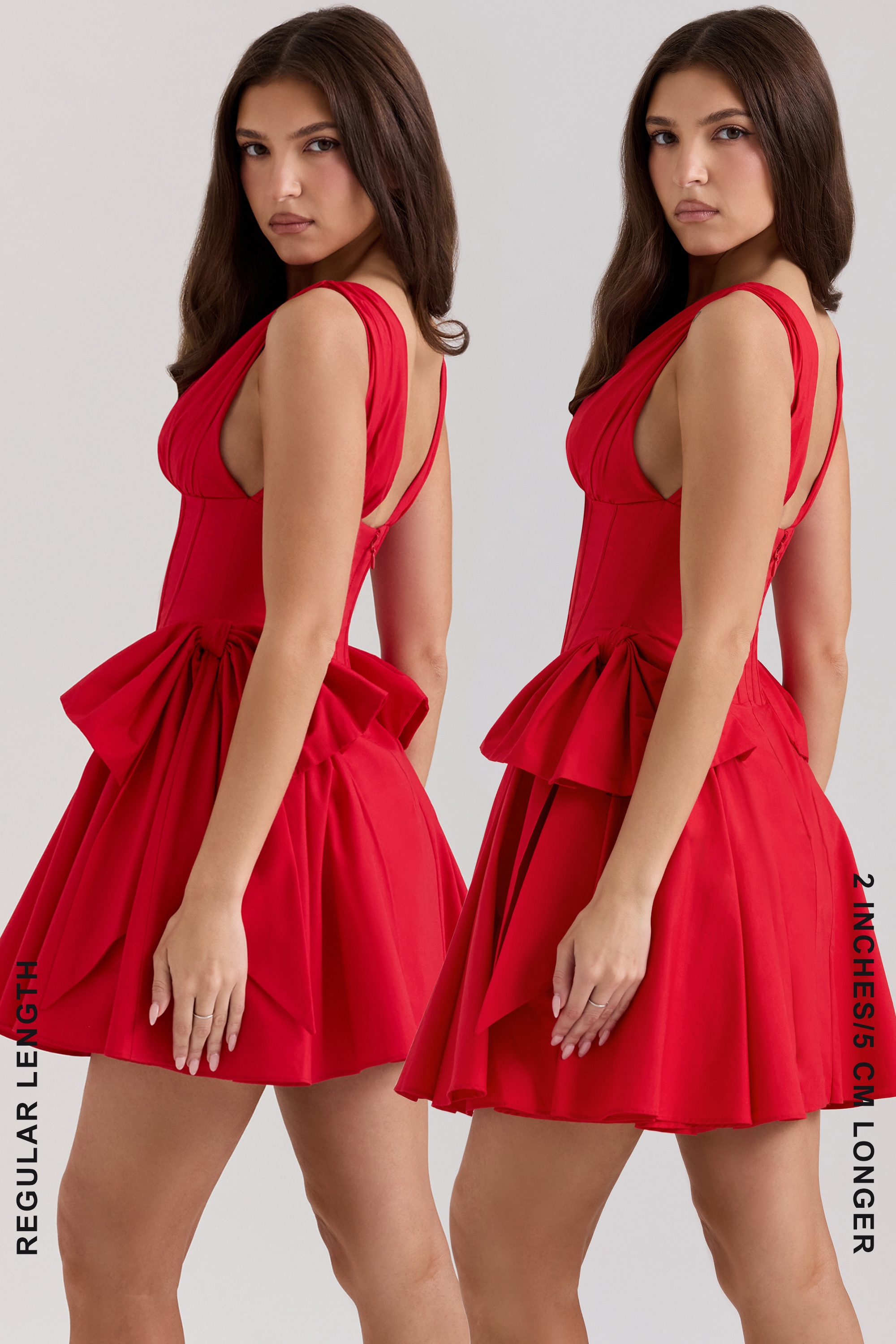 Amalia  Red Cotton Bow Mini Dress — image 8