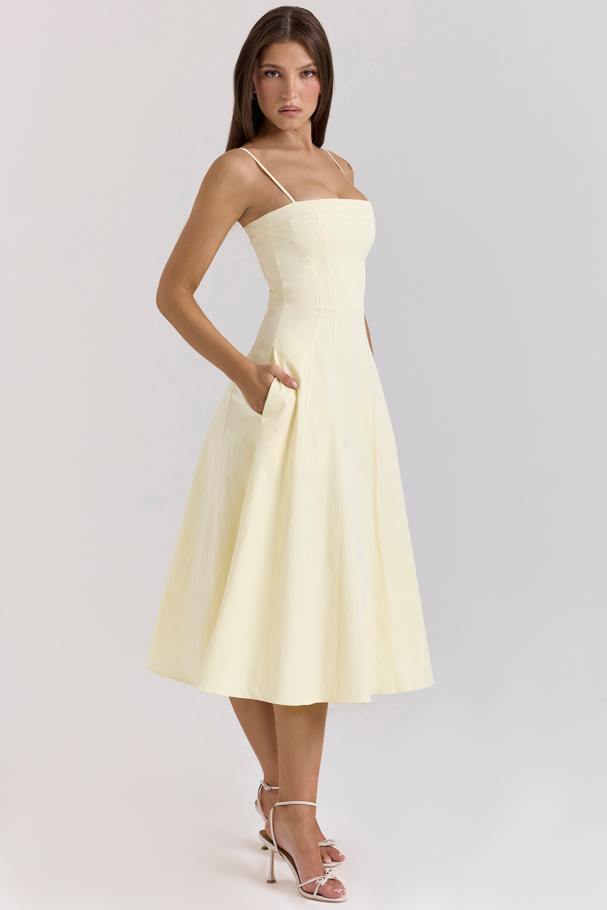 Dolly  Lemon Stretch Cotton A-Line Midi Sundress — image 5