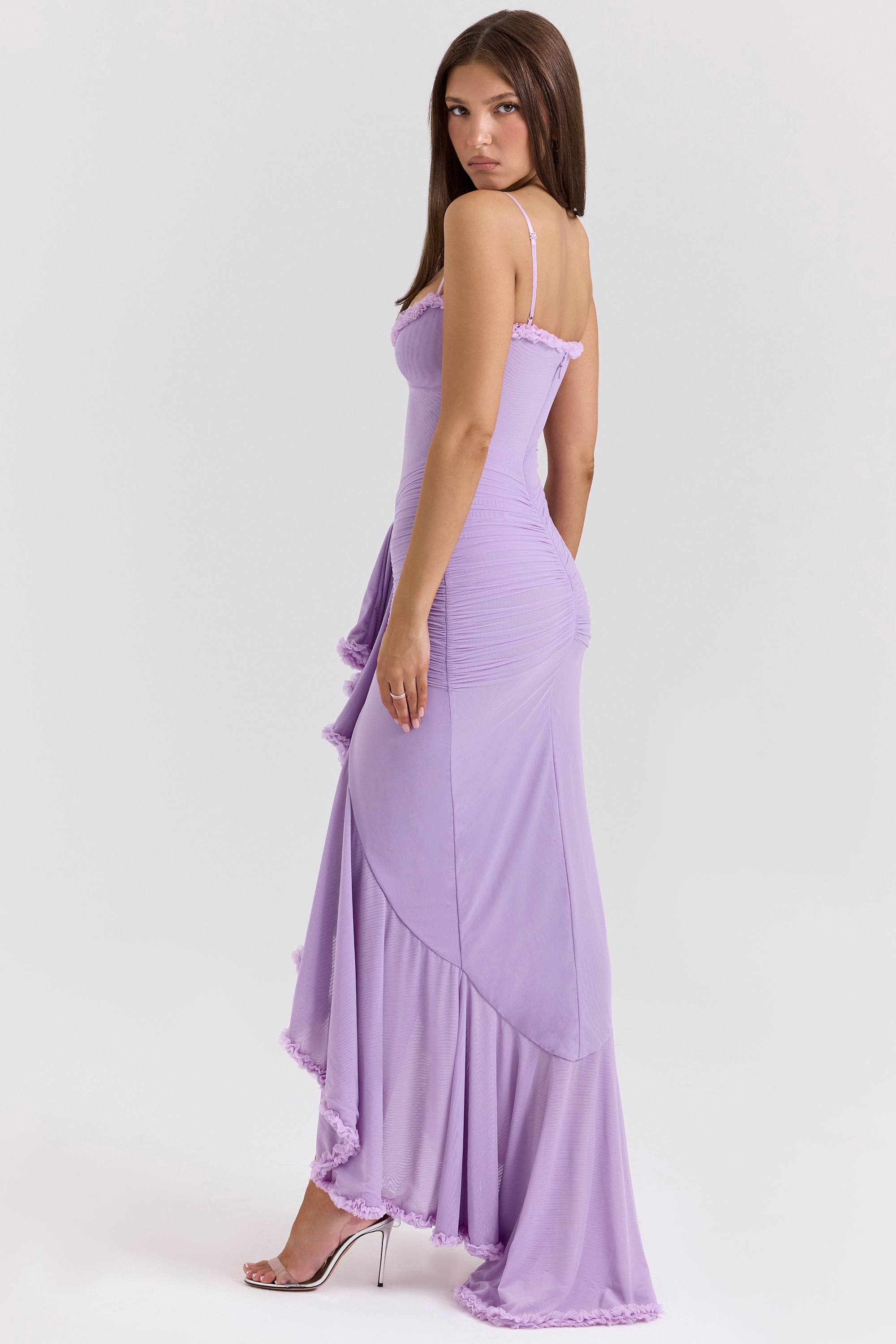 Gabbi  Orchid Mesh Ruffled Front Gown — image 6