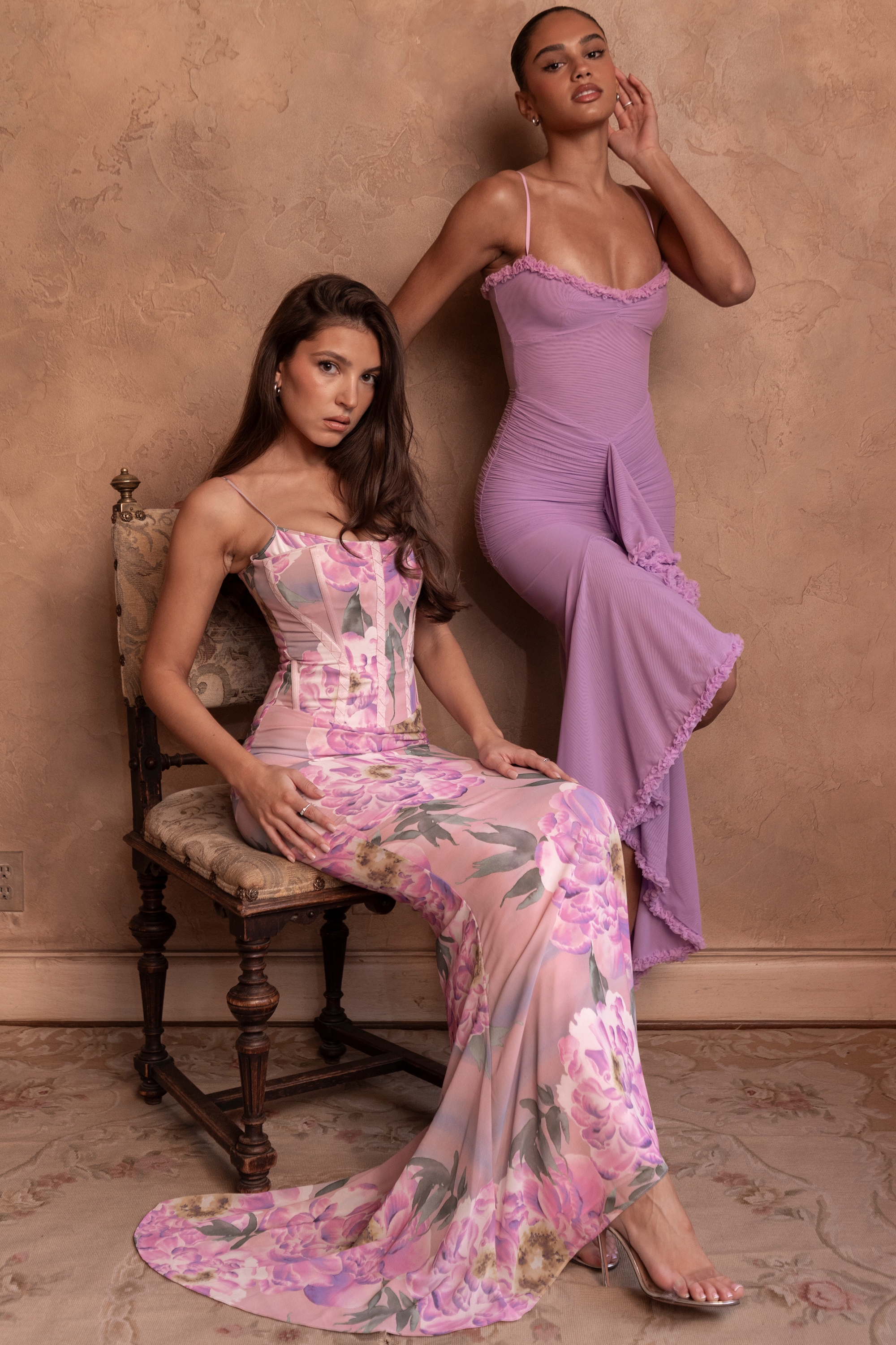 Gabbi  Orchid Mesh Ruffled Front Gown — image 9