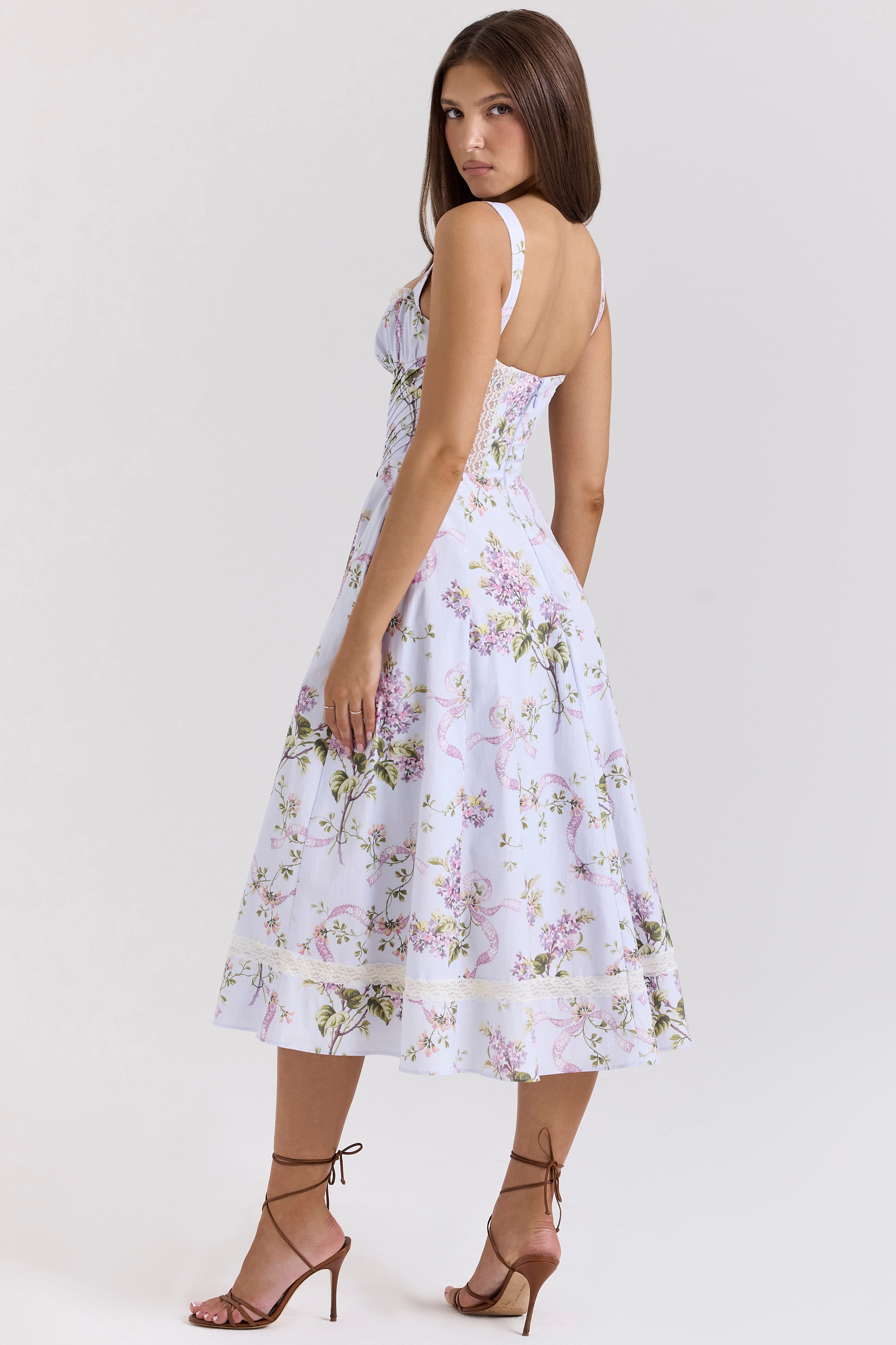 Kim  Lilac Floral Cotton Midi Sundress — image 7
