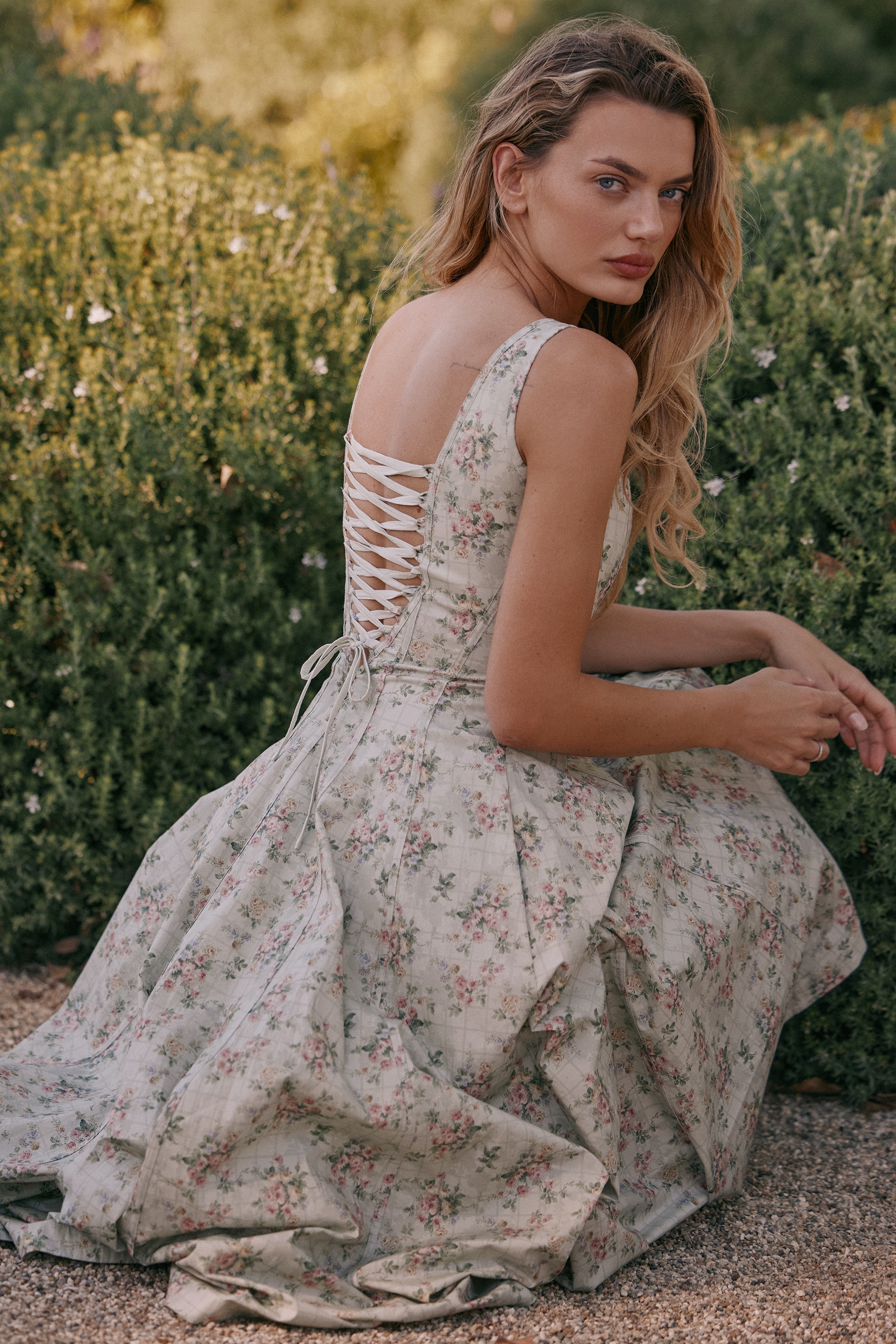 Mariabella  Sage Floral Print Cotton Midi Dress — image 2