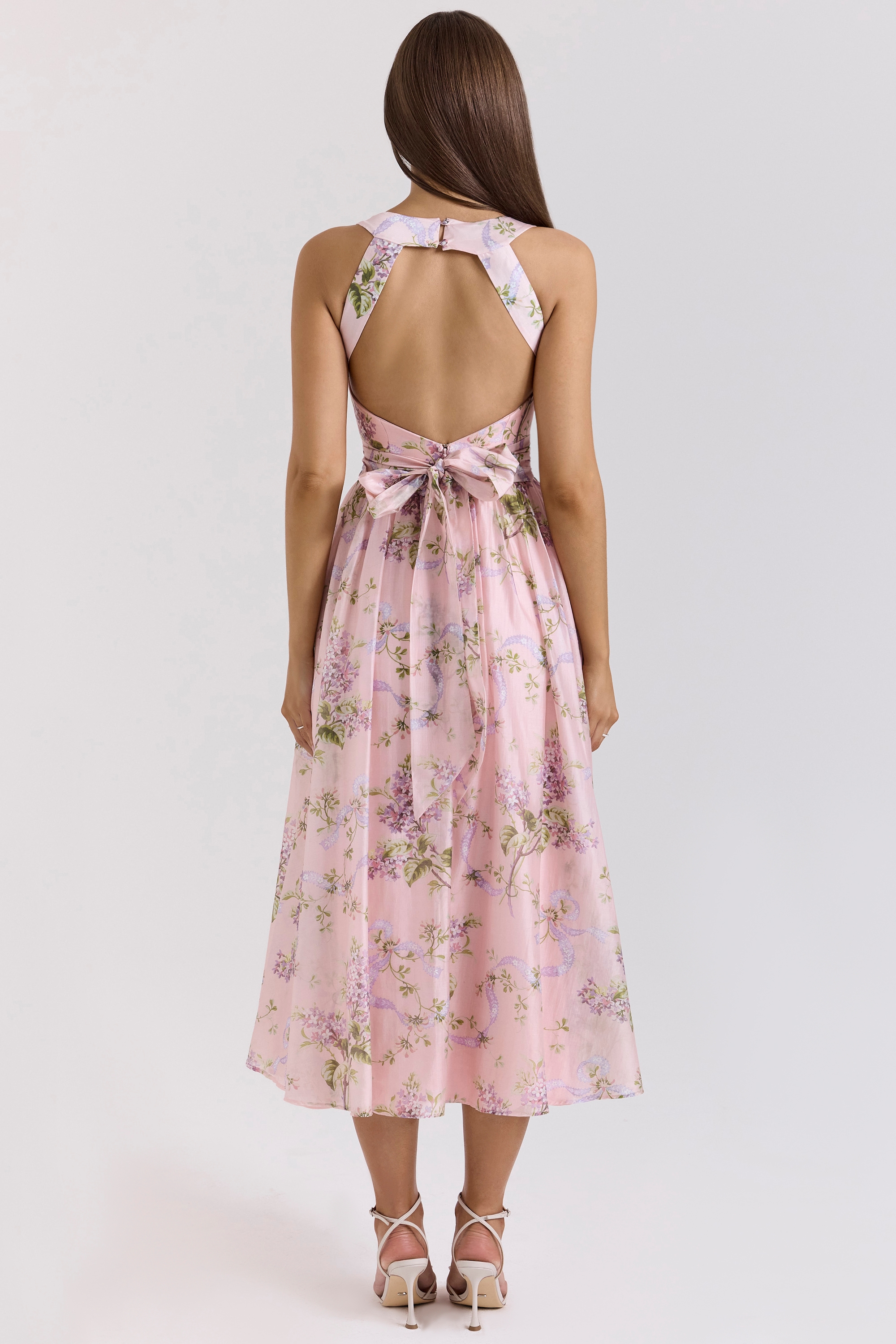 Minerva  Pink Floaty Chiffon Midi Sundress — image 6