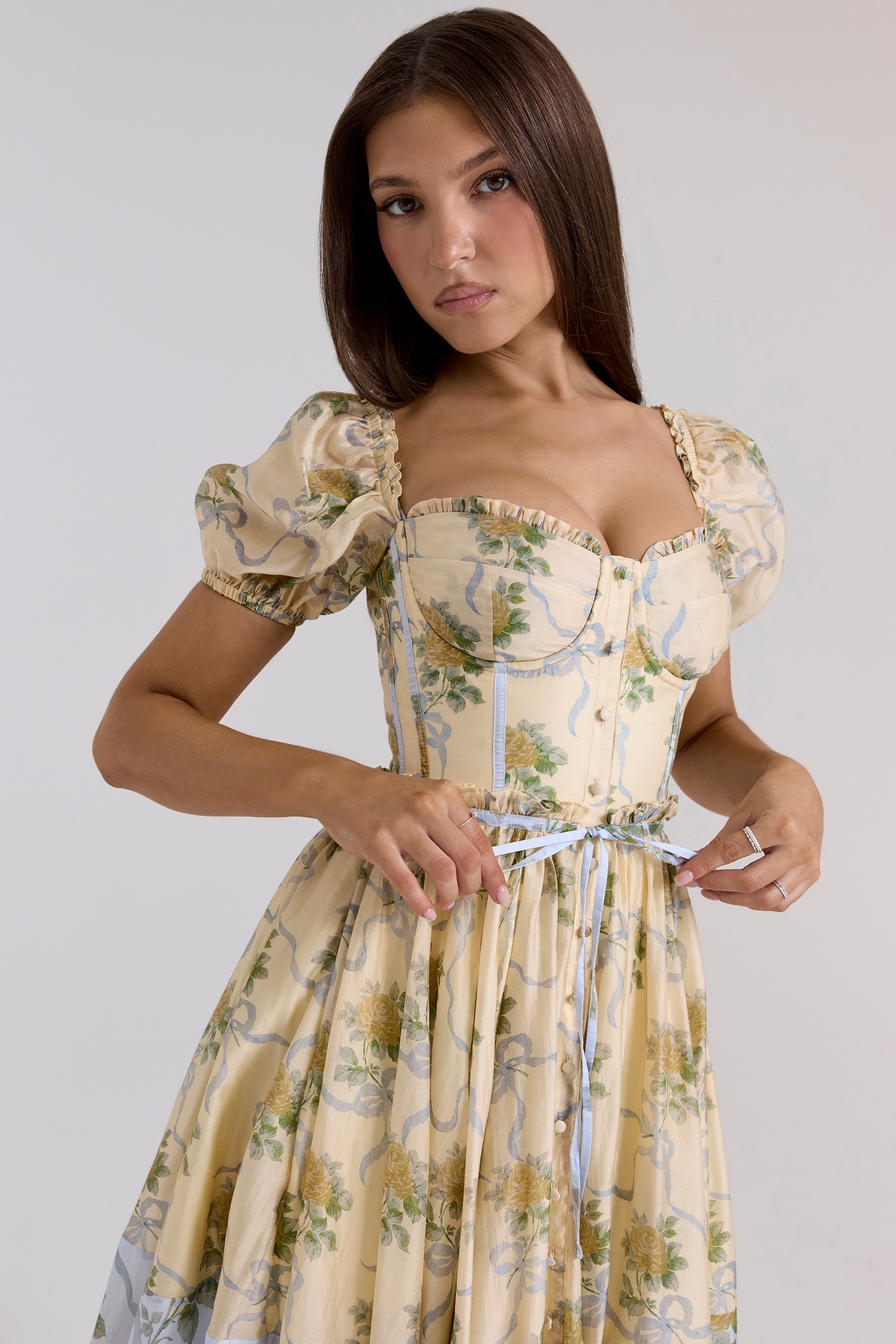 Penelope  Lemon Vintage Rose Chiffon Midi Dress — image 3