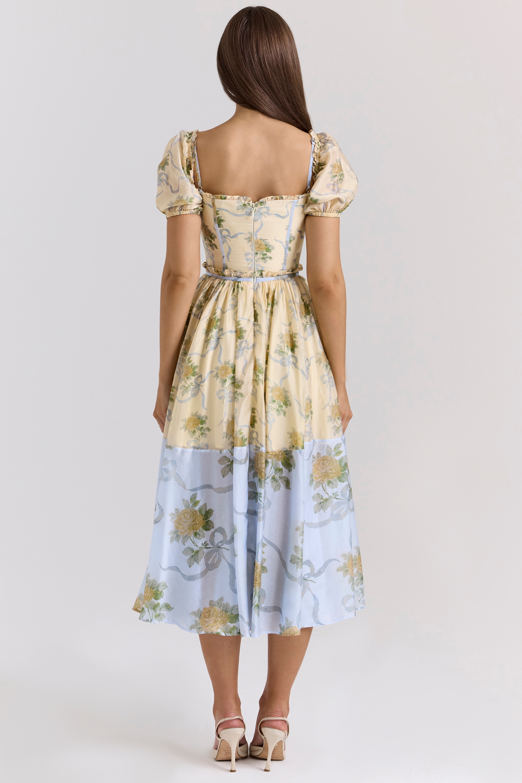 Penelope  Lemon Vintage Rose Chiffon Midi Dress — image 6