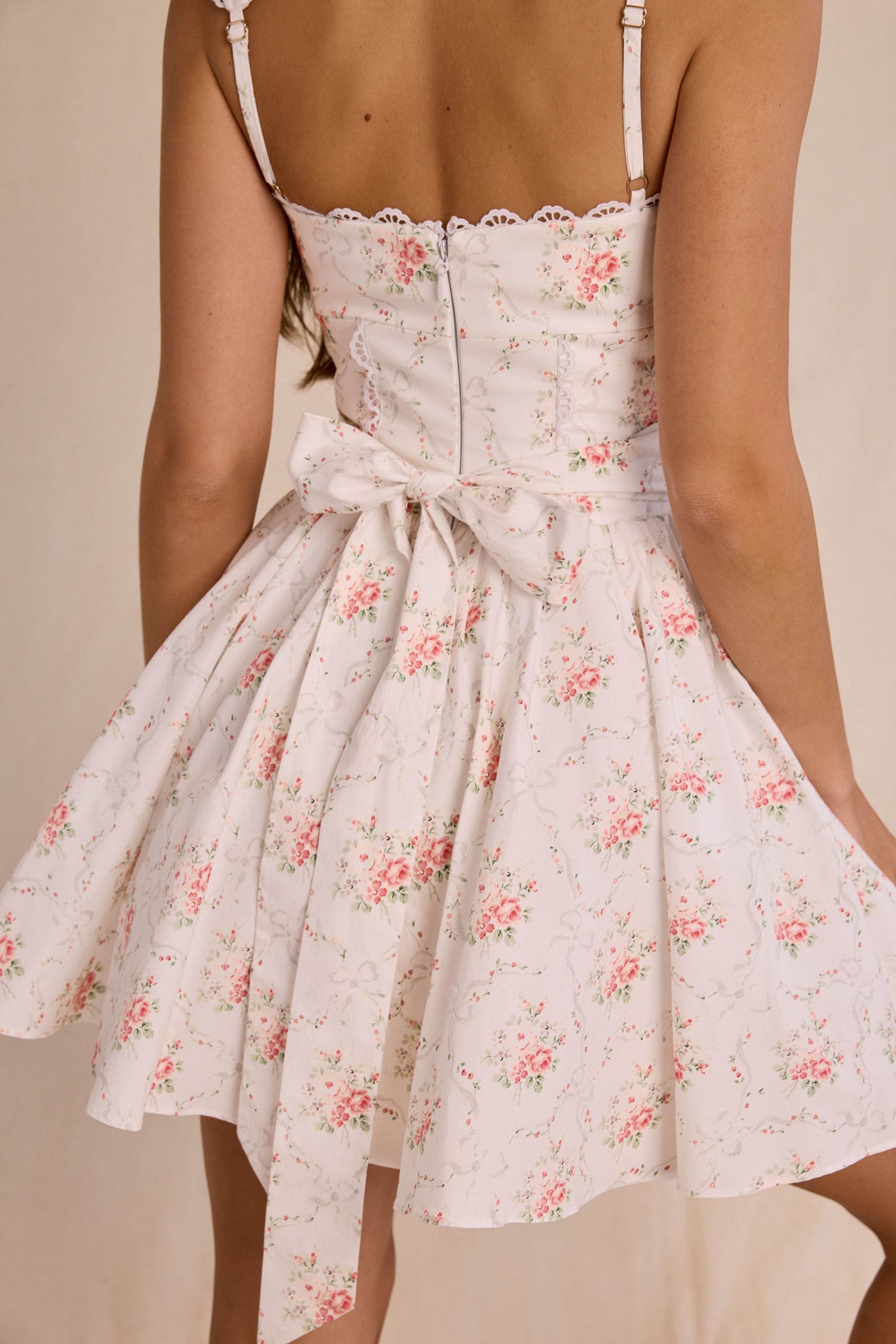 Sade  Rose Print Stretch Cotton Mini Dress — image 2