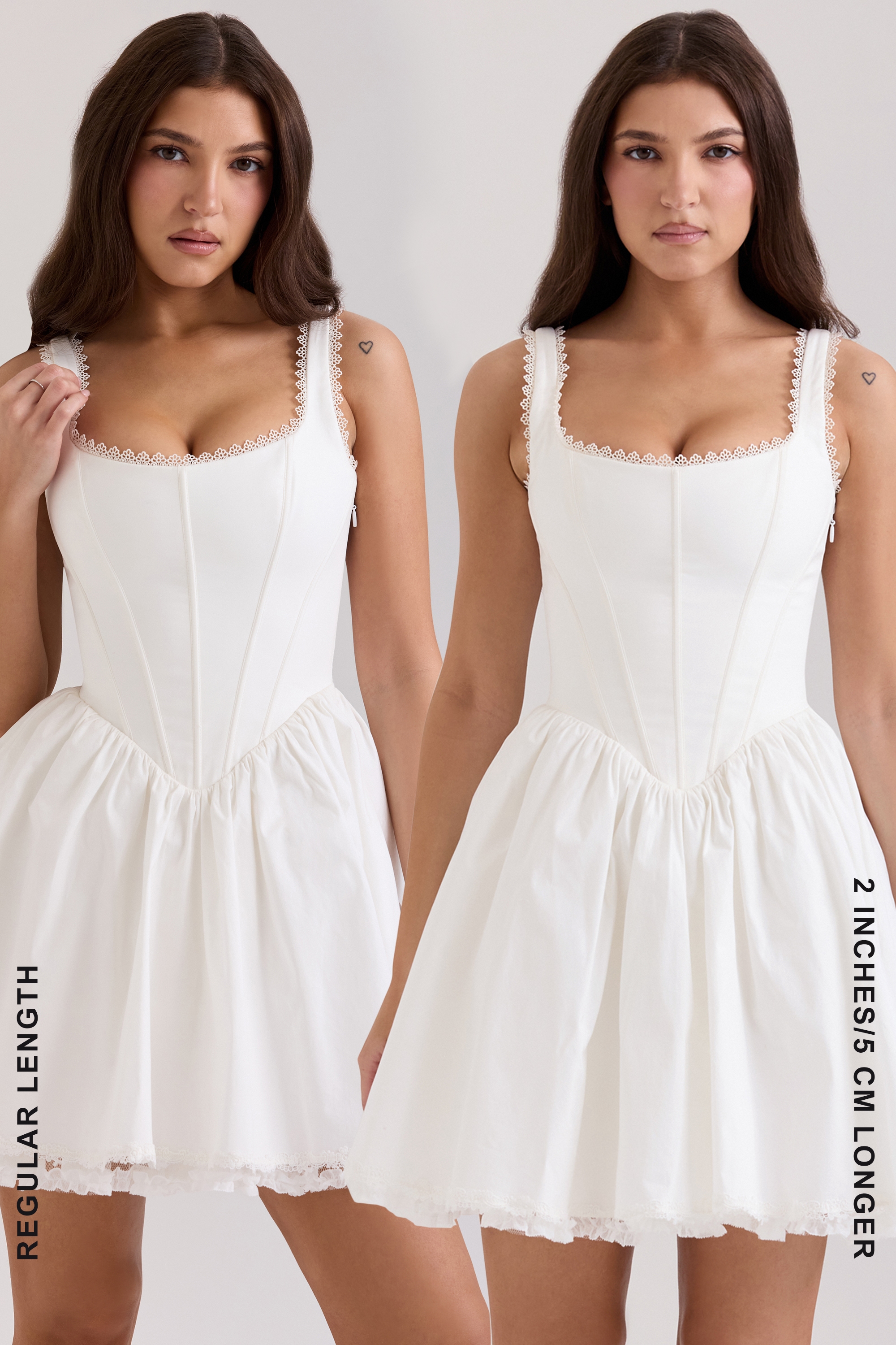 Letitia  White Stretch Cotton Mini Dress — image 7