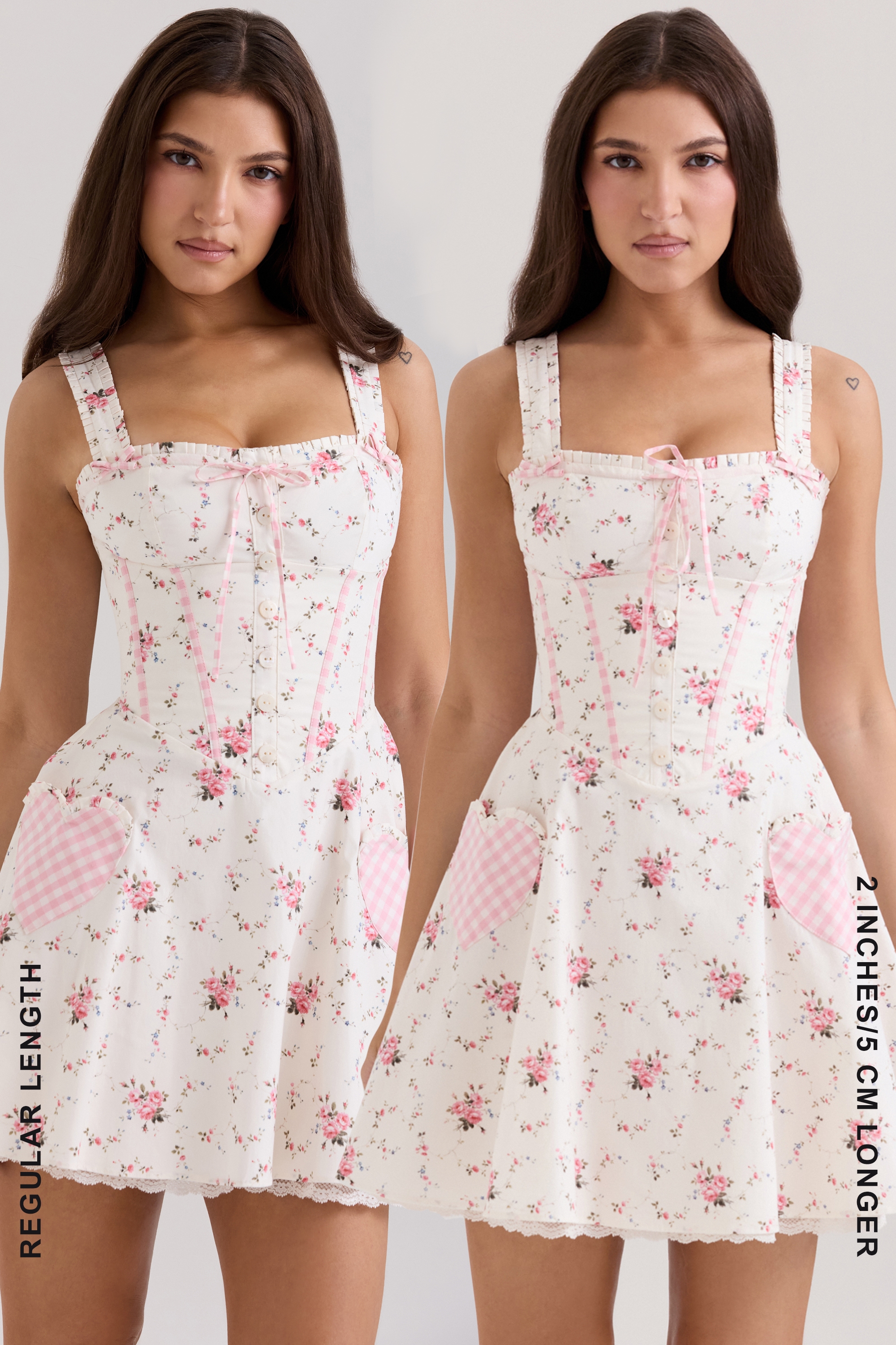 Marianella  Cream Rose Print Stretch Cotton Mini Dress — image 7