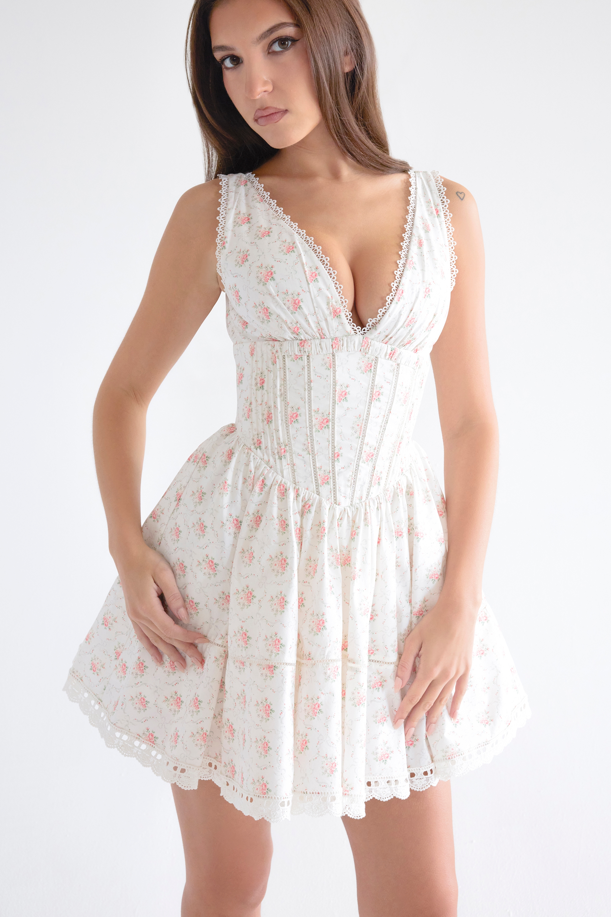 Salma  Rose Print Mini Dress — image 6