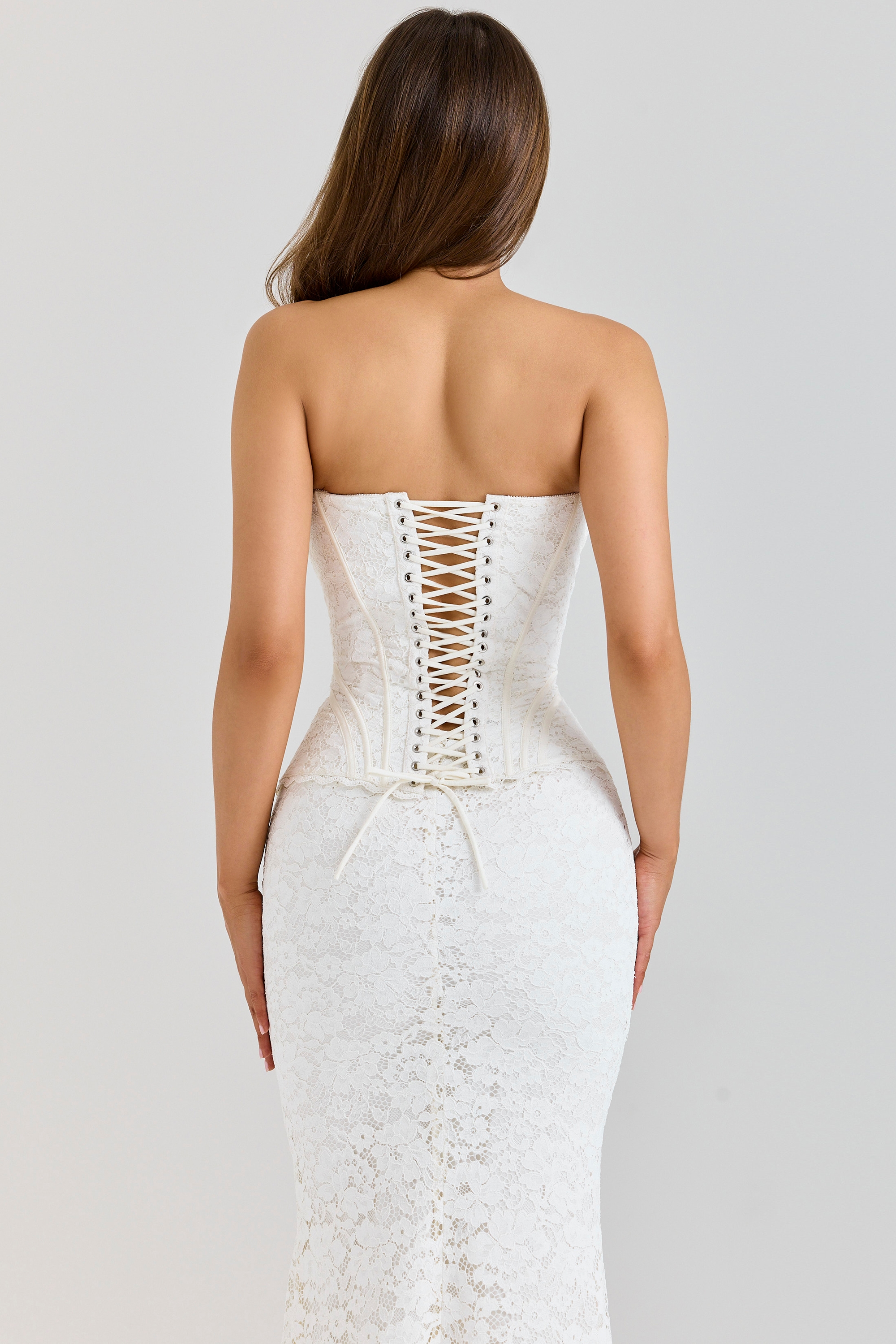 Solaine  Ivory Lace Corset Maxi Dress — image 7