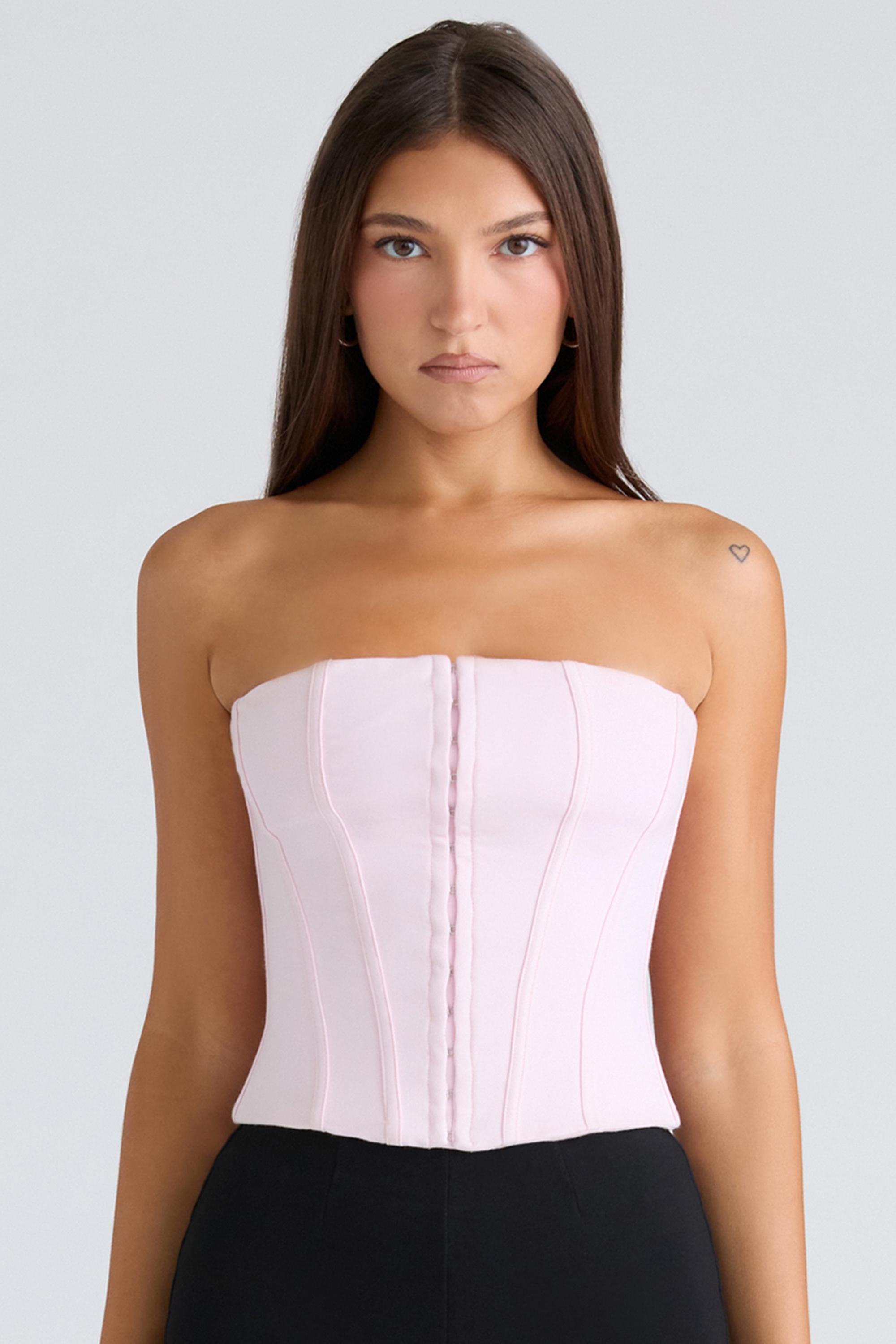 The Strapless  Pink Stretch Corset Top — image 1