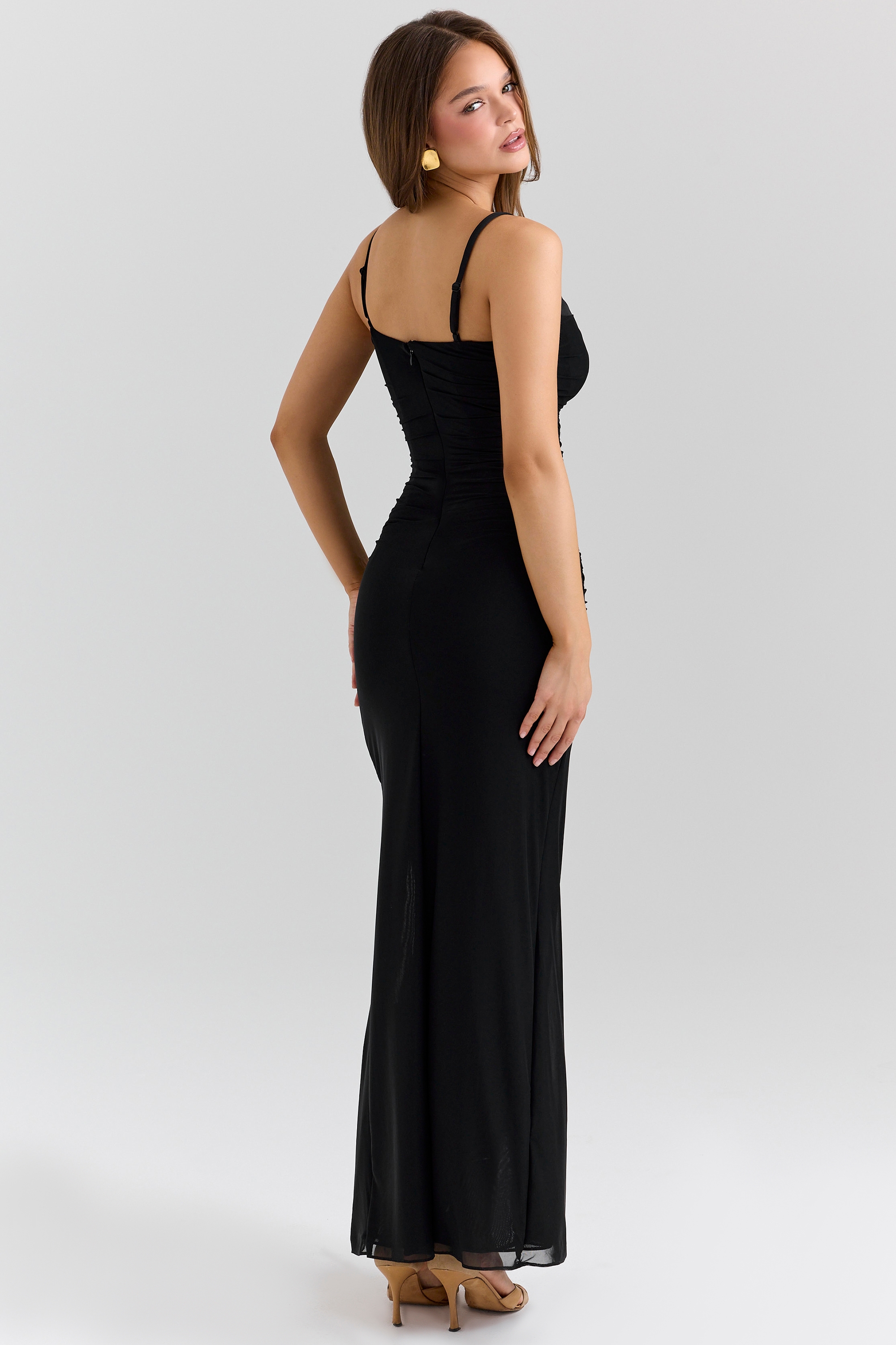 Lini  Black Mesh Maxi Dress — image 7