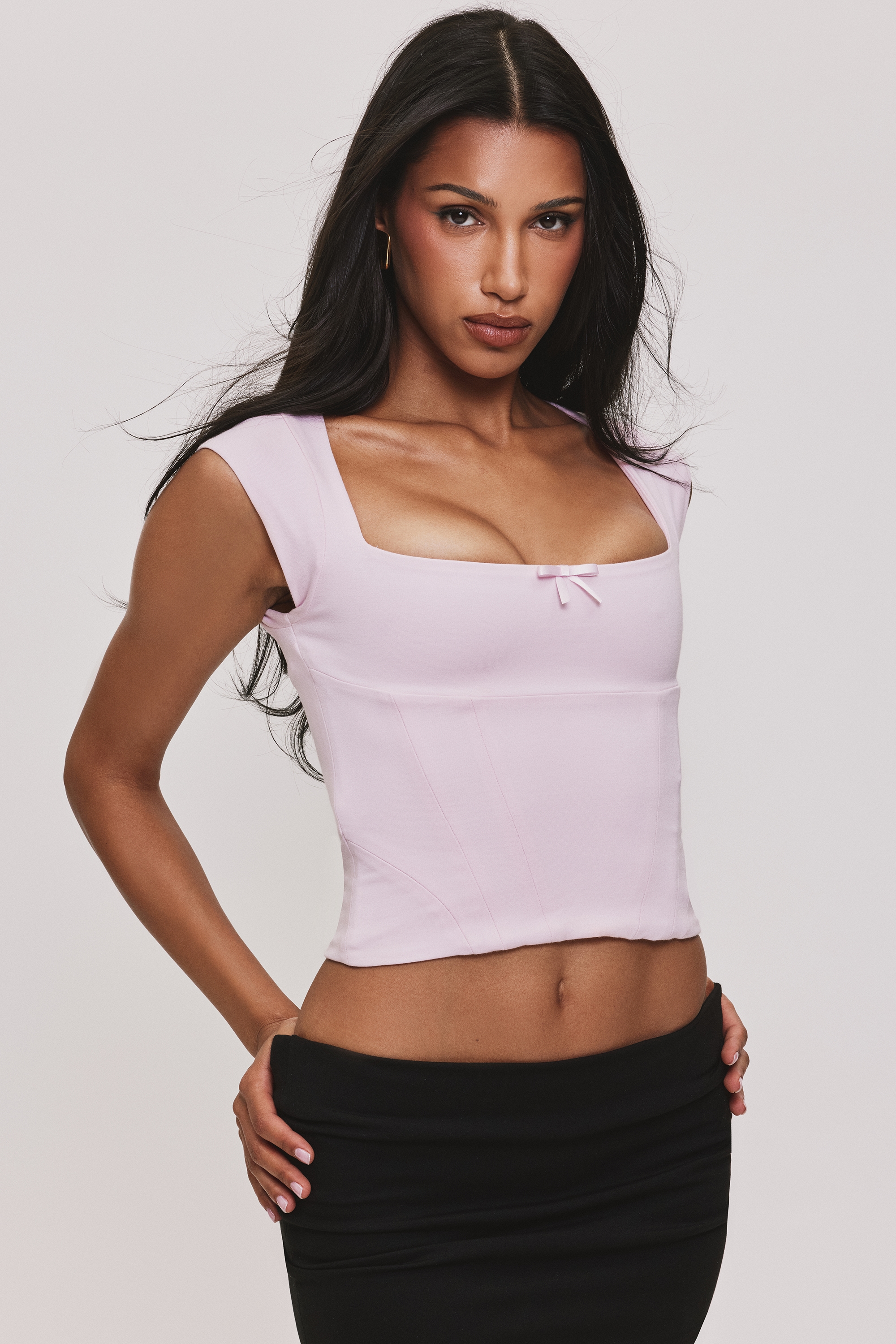 The Cap Sleeve  Pink Corset Top — image 11