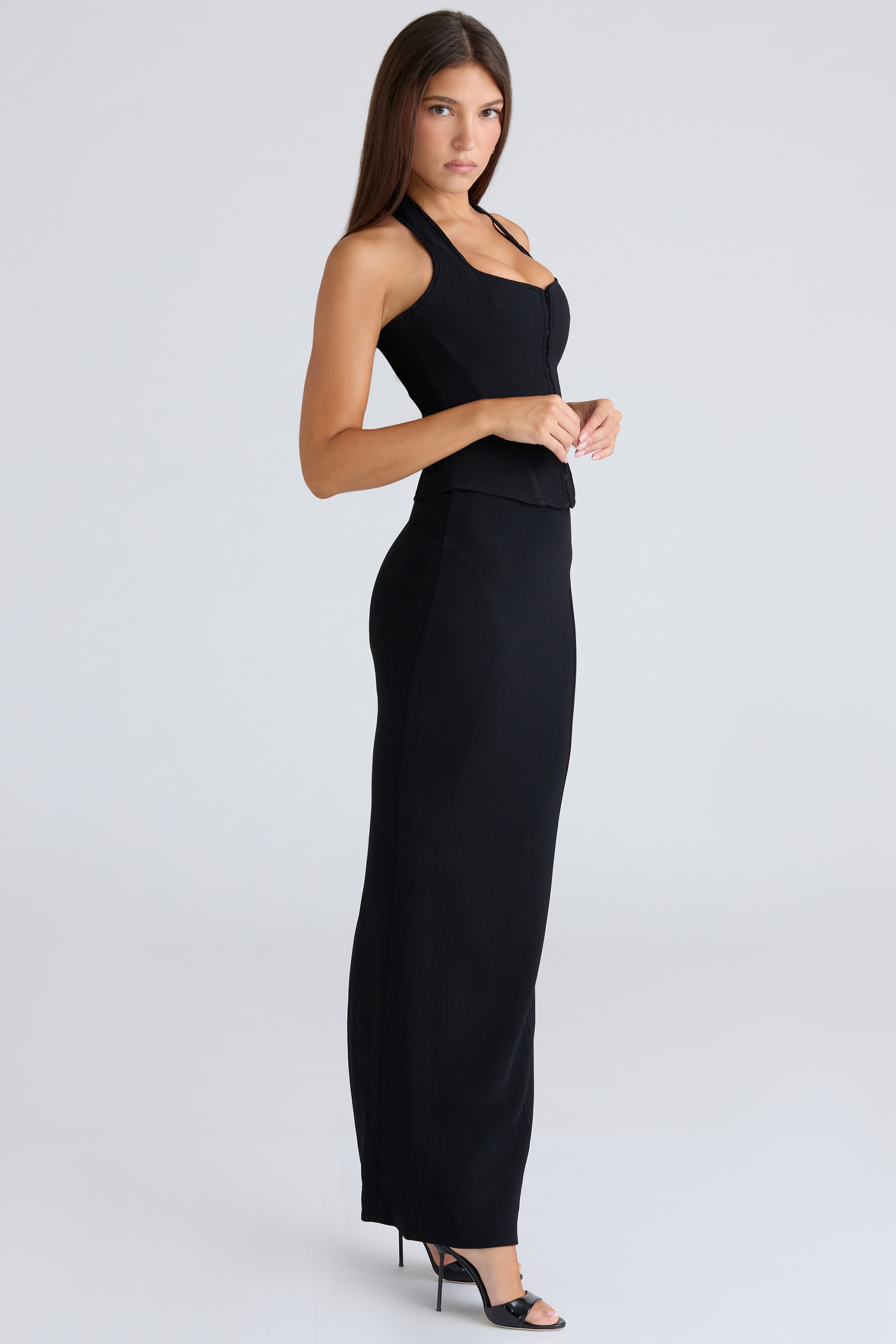 The Maxi  Black Panelled Bodycon Skirt — image 5