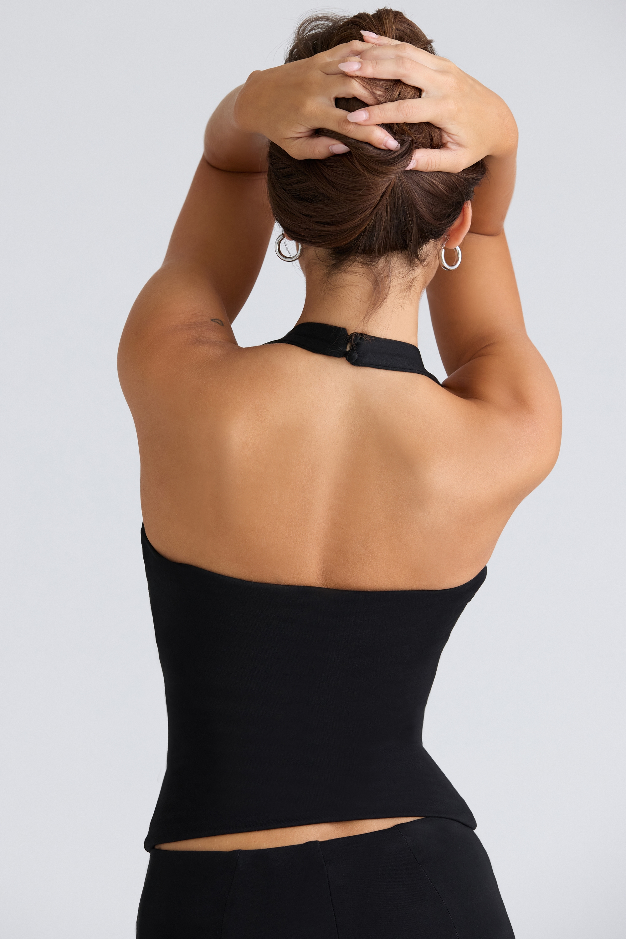 The Peekaboo  Black Halter Neck Corset Top — image 7