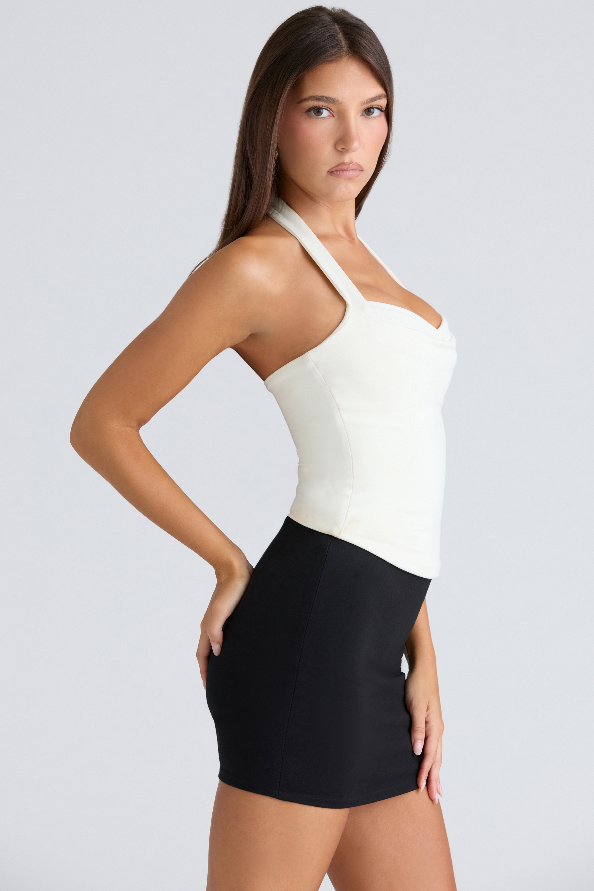 The Peekaboo  Ivory Halter Neck Corset Top — image 6