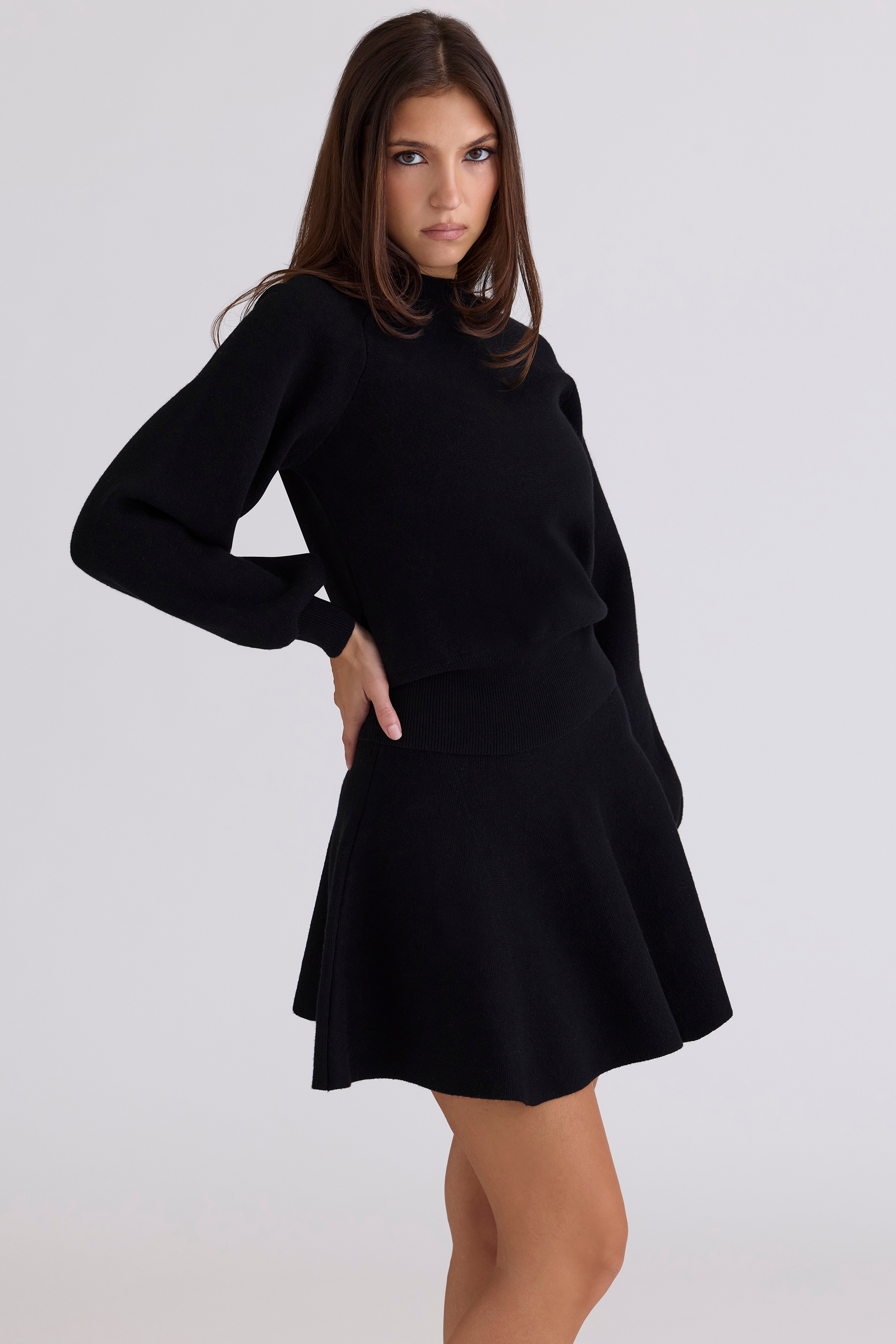 Rosina  Black Wool & Cashmere Mini Skirt — image 6