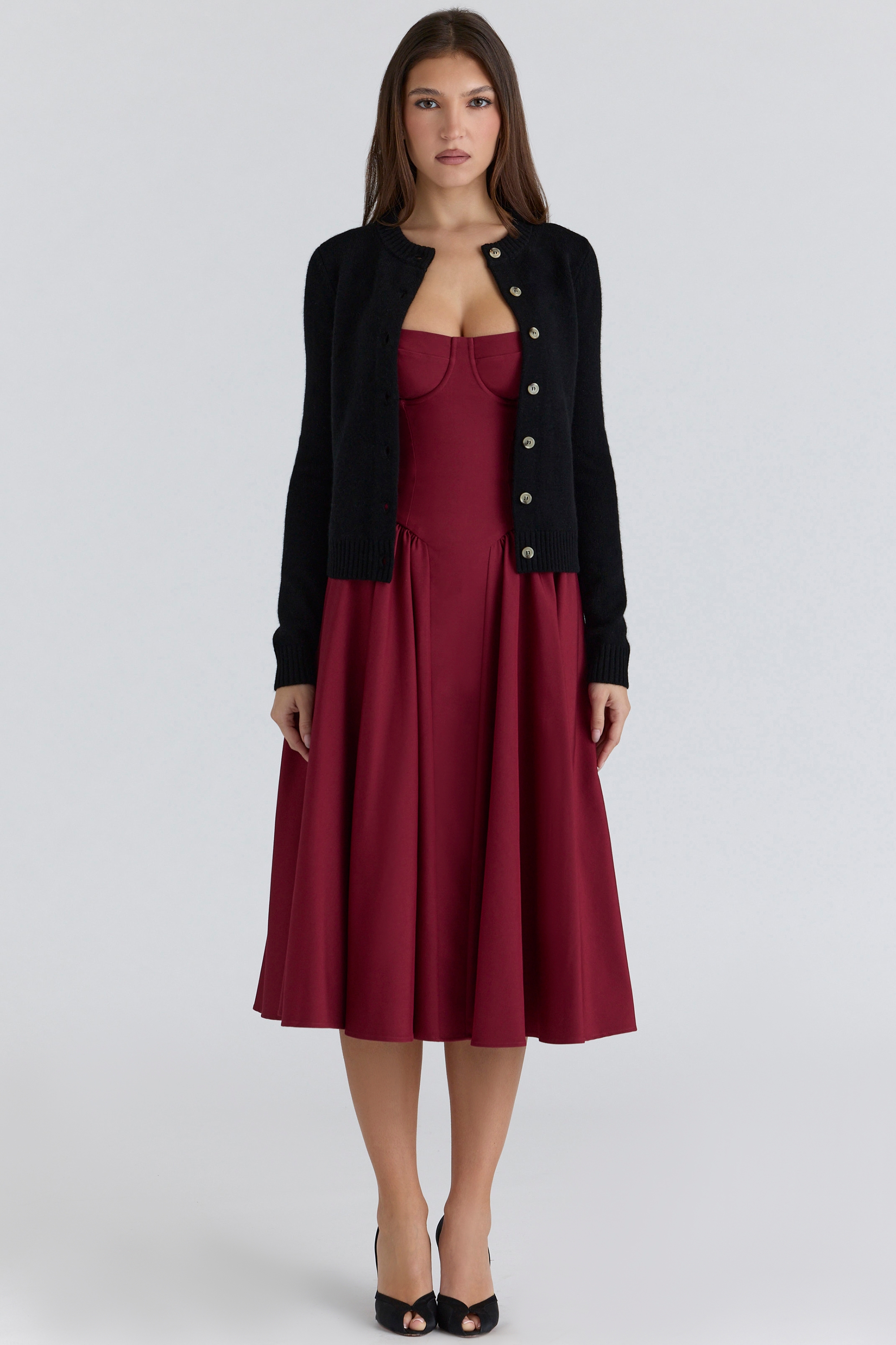 Signature  Black Cashmere + Merino Wool Cardigan — image 7