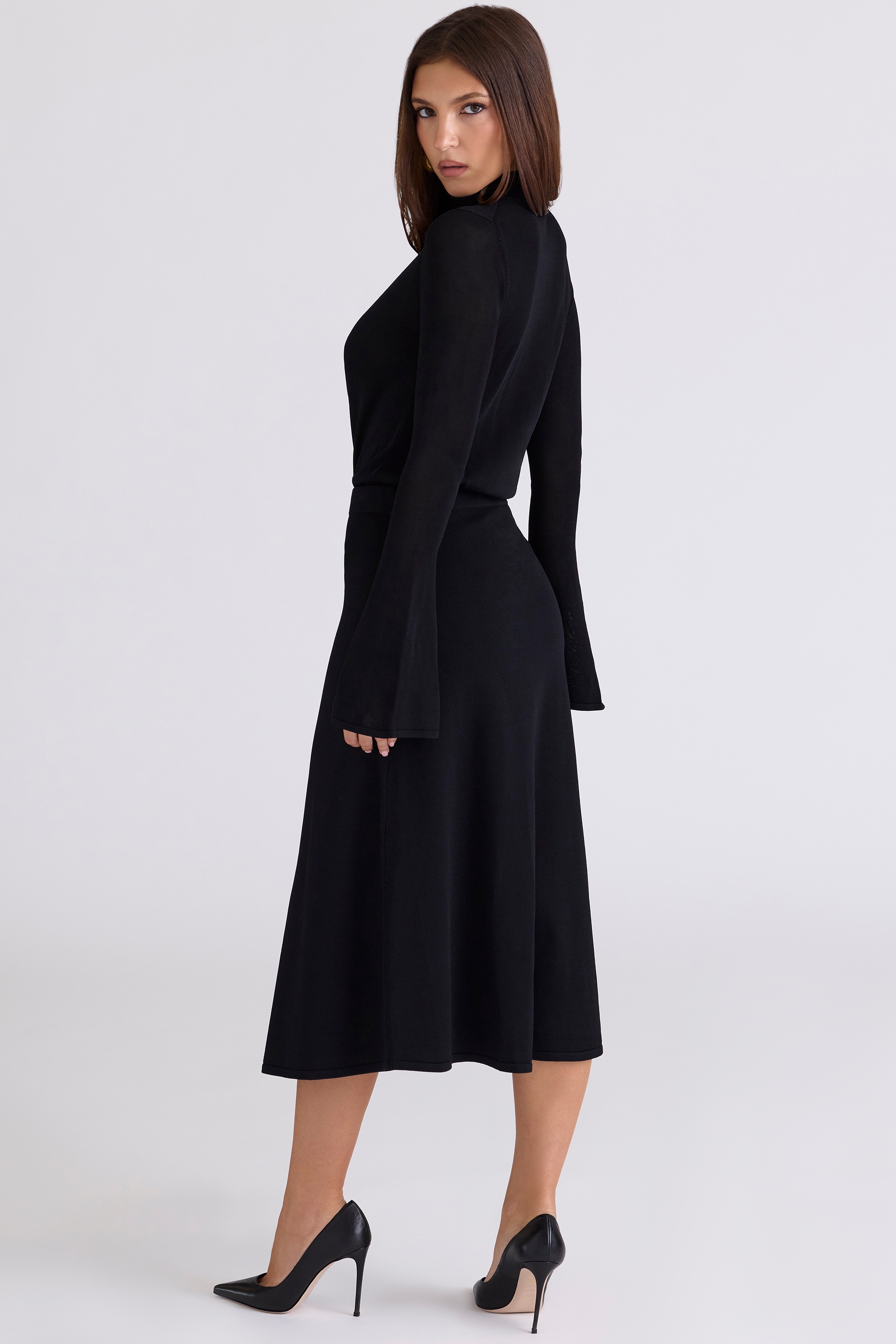 Asti  Black A-Line Midi Skirt — image 2
