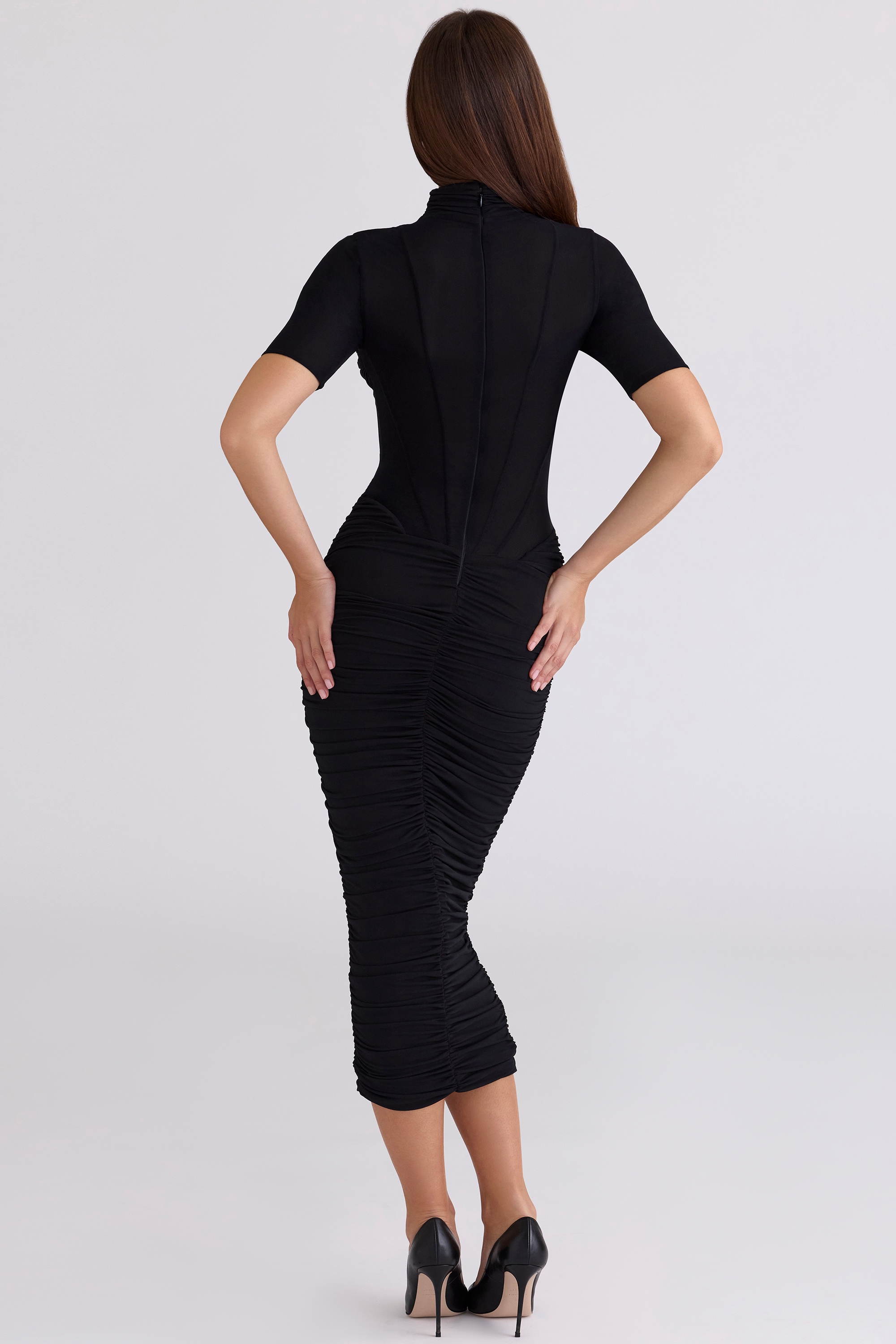 Sorrel  Black Semi Sheer Midi Dress — image 7